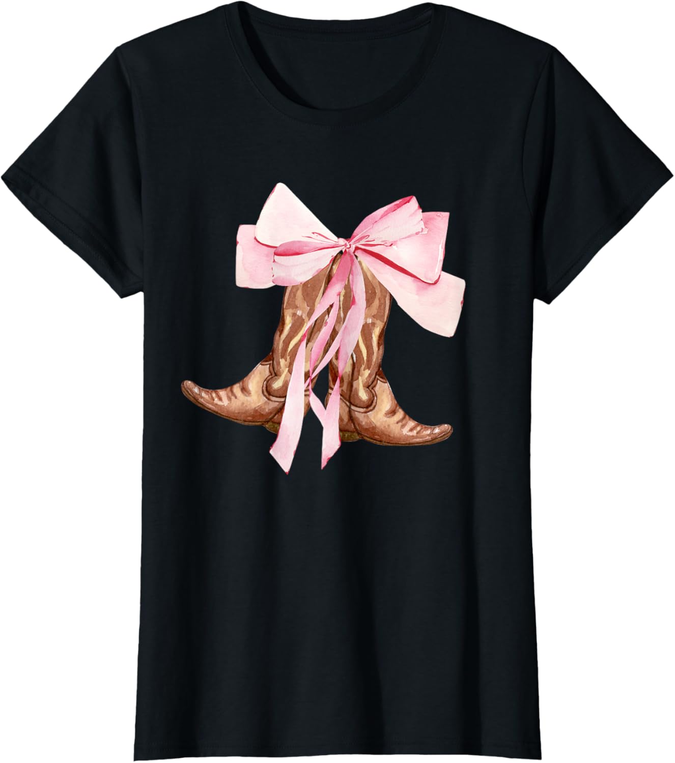 Cute Baby Pink Bow Cowgirl Boots Clean Girl Coastal Preppy