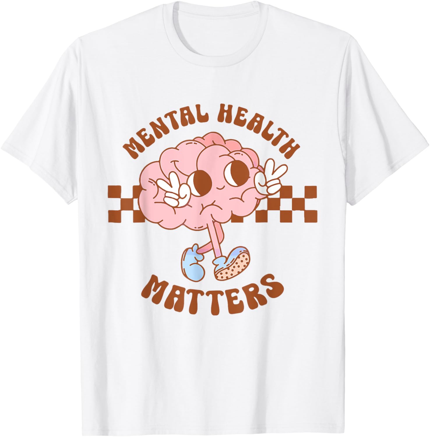 Brain Mental Health Matters Retro Groovy Mental Health