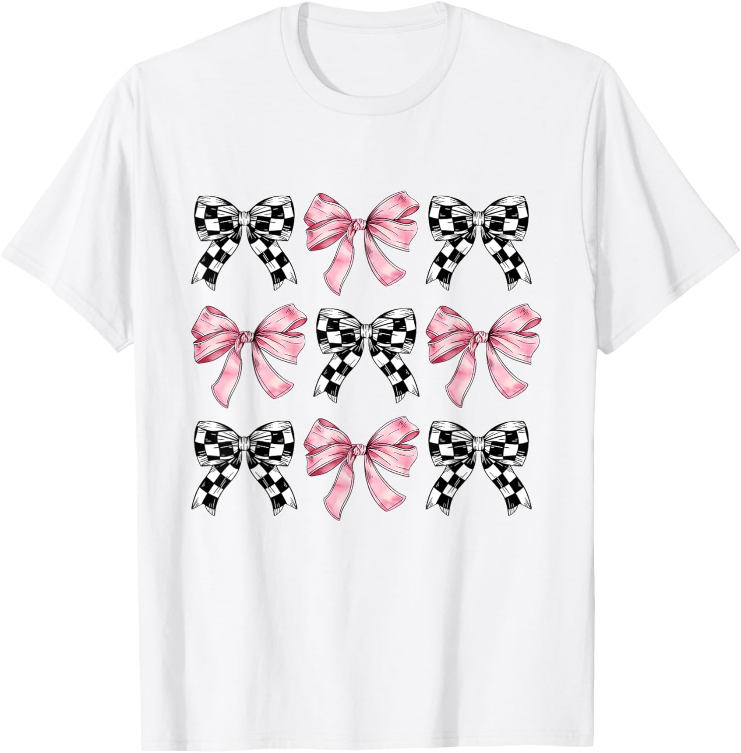 Checkered Pink bows for women and girls Cute Clean girl