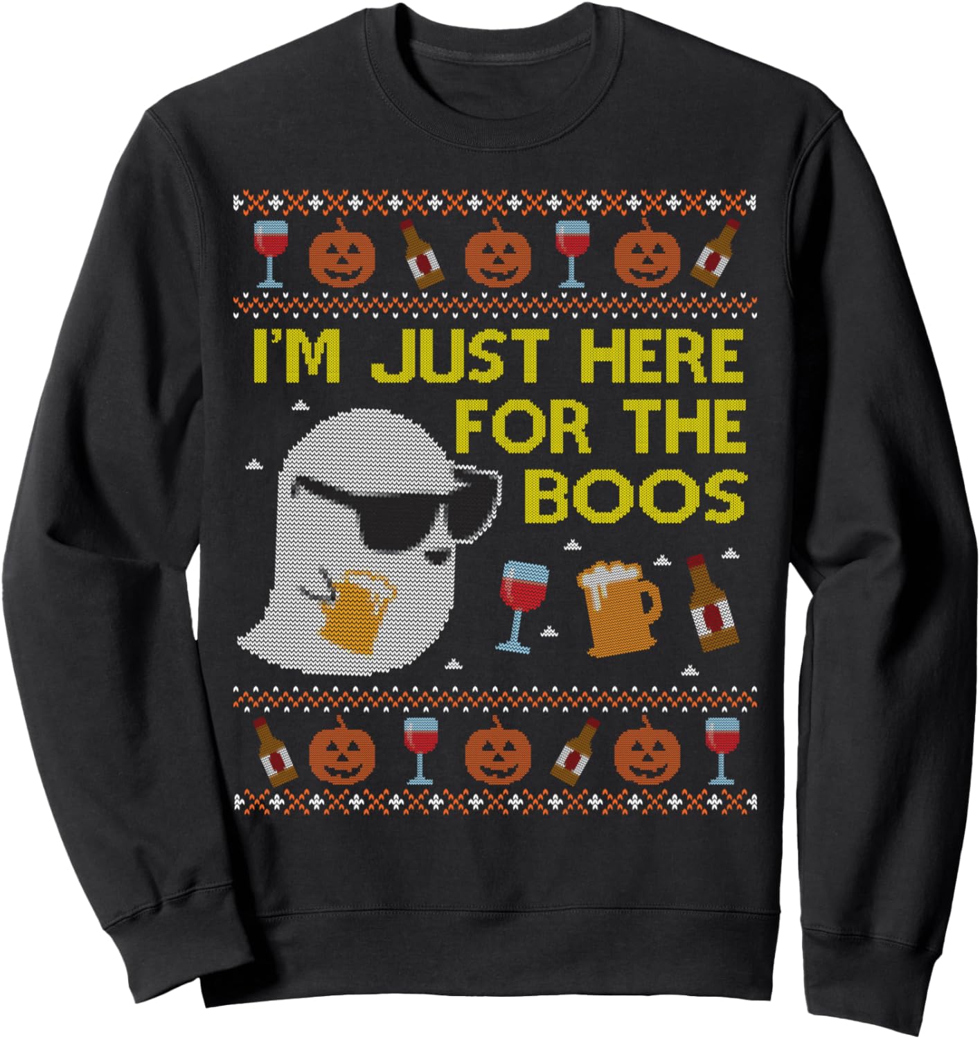 Funny Here for the Boos Sweatshirt Ugly Halloween Sweater Sweatshirt