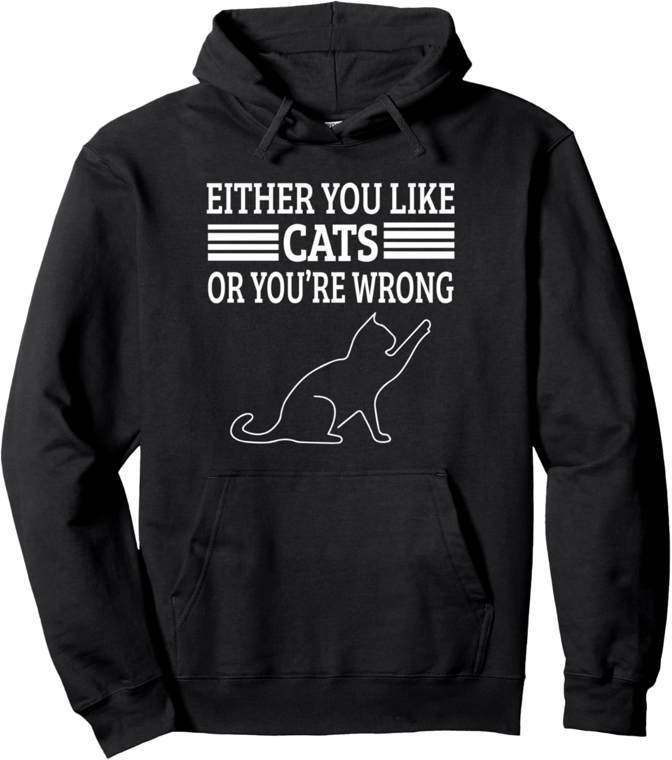 Either You Like Cats Or You're Wrong Cat Lover Cat Mom Pun Pullover Hoodie