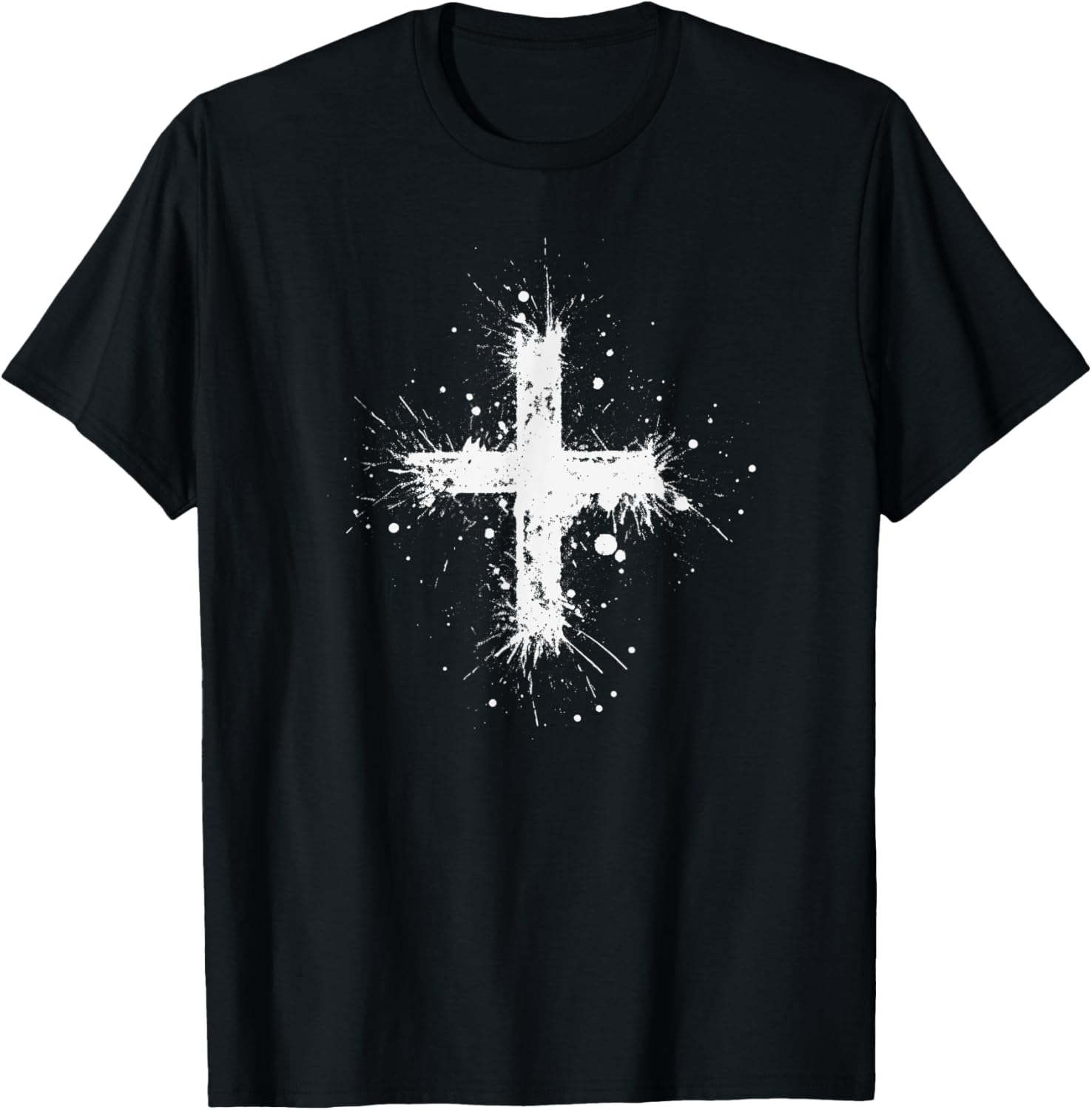 Cross graffiti style grunge paint splatter minimalistic