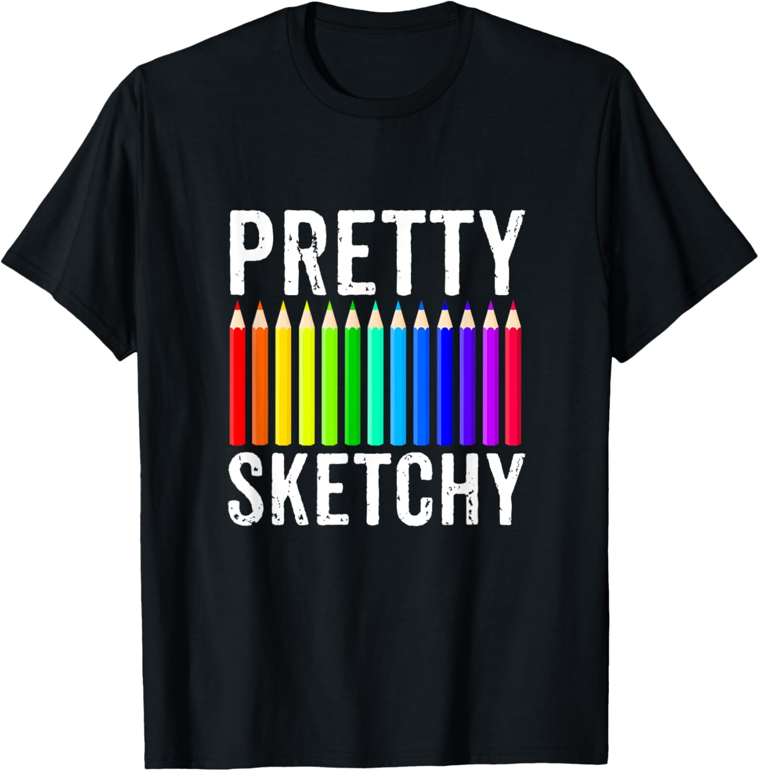 Colored Pencils I Love Art Crafty Apparel Co. Unisex Adults, Unisex Kids Art themed T Shirt Black Short Sleeve Classic Fit Crew Neck T Shirt Small