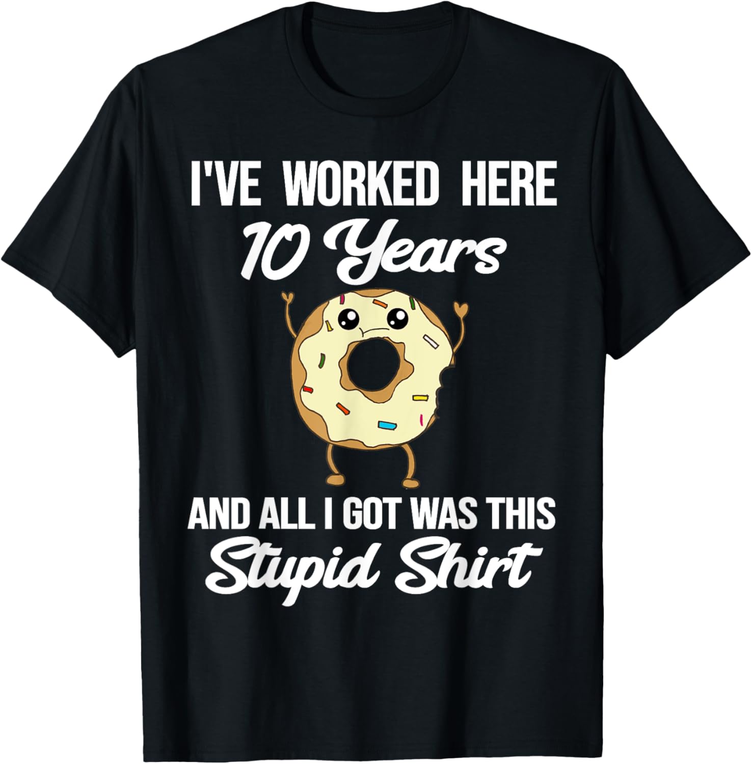Employee Appreciation 10 Year Work Anniversary Funny Donut
