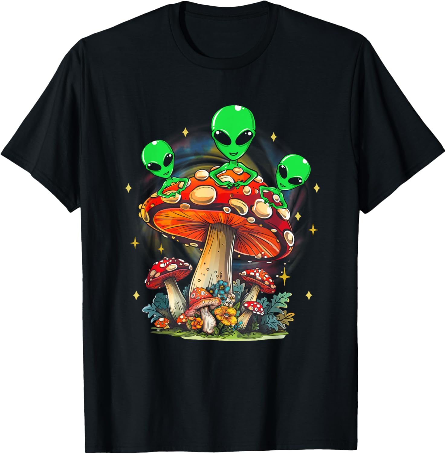 Funny Magic Mushroom Alien Trippy Shroom LSDWeed Acid Trip