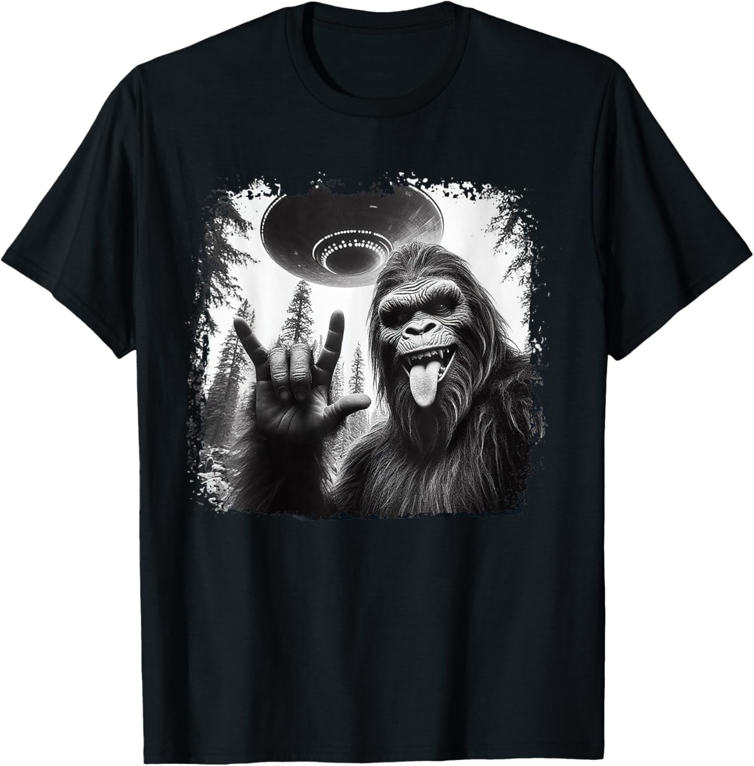 BIGFOOT AND UFO Bigfoot Rock On Hiking And Camping Lover