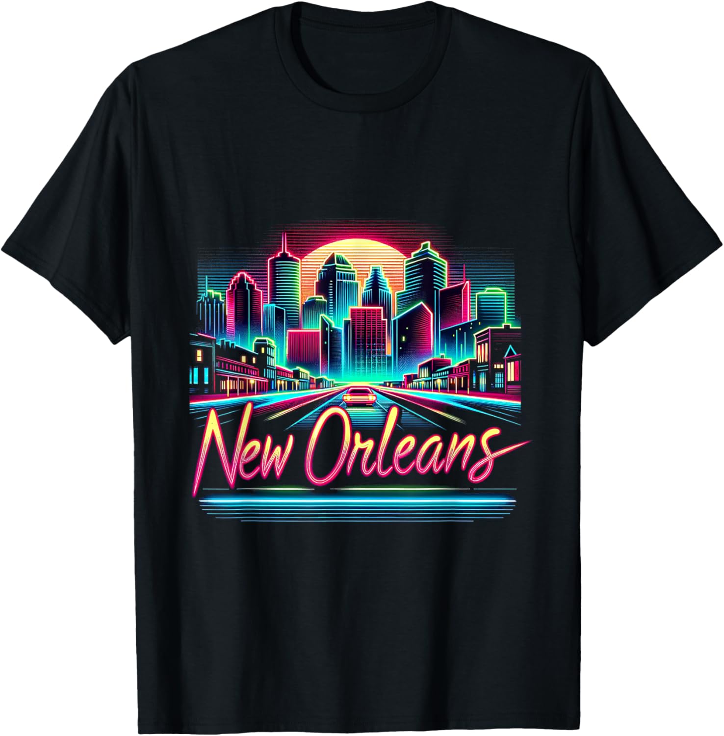 New Orleans Louisiana Shirt LA 80s 90s Retro City Skyline