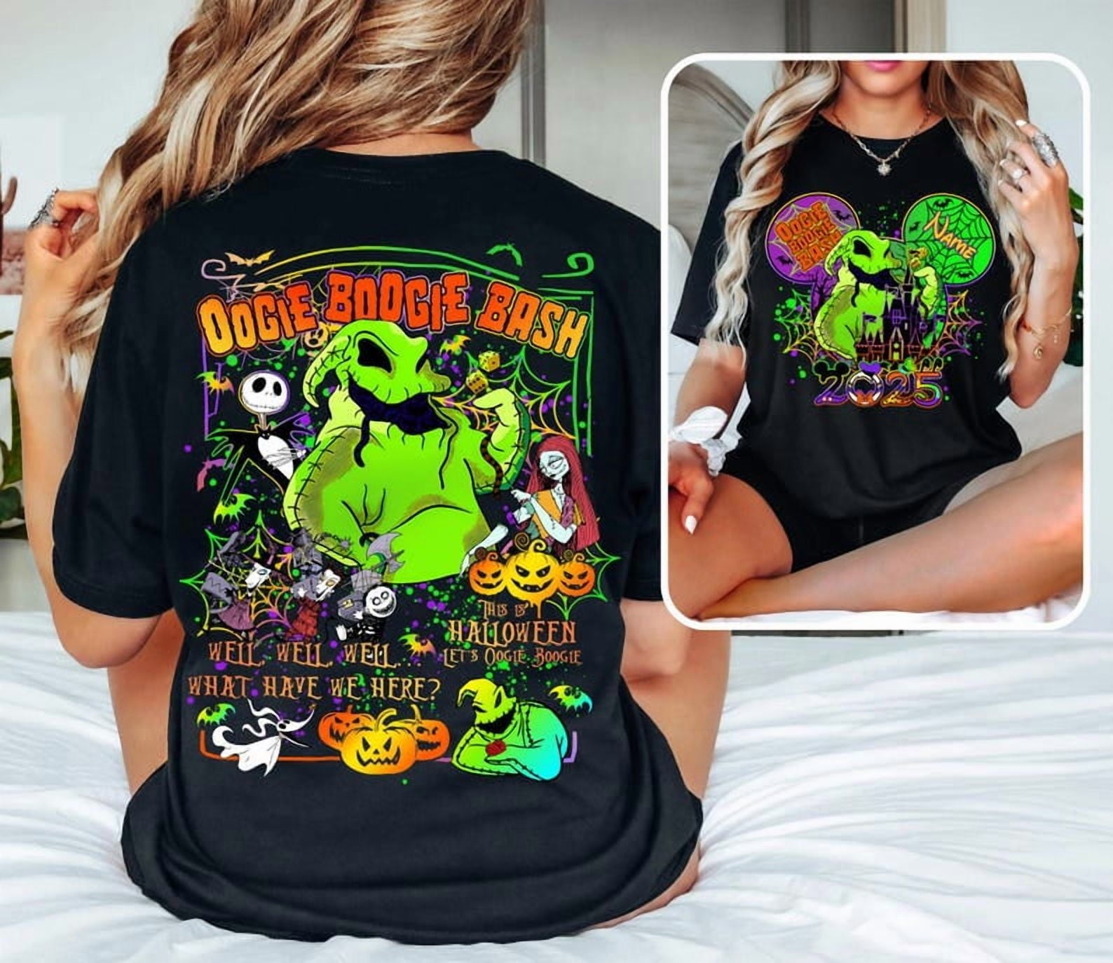 Oogie Boogie Bash 2025 T Shirt, Two Sided Disneyland Halloween Time 2025 Shirt, Mickey's Not So Scary