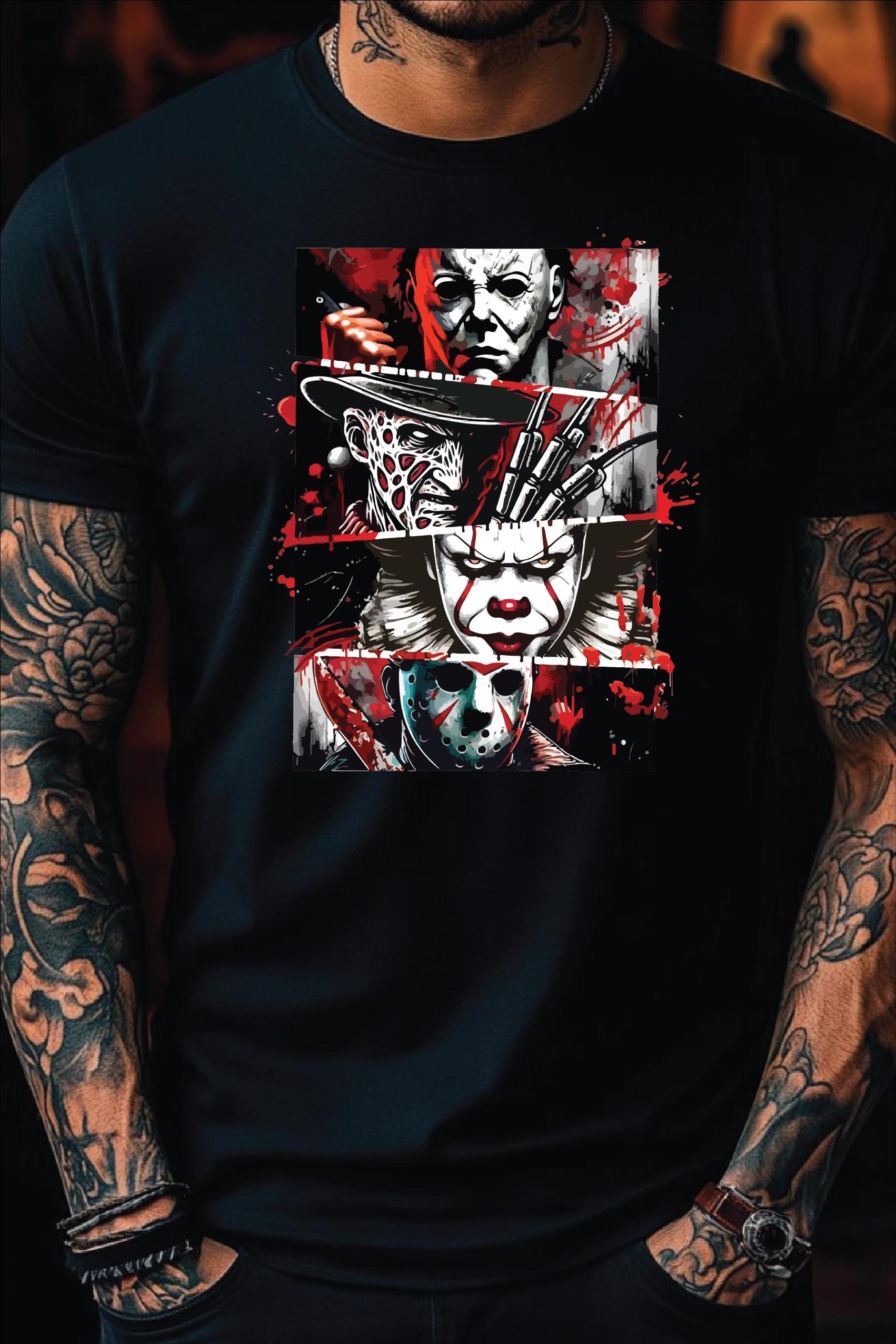 SEIKEMS Halloween T Shirt, Horror Movie Characters, Horror Nights 2025, Friends Tee, Trick or Treat, Halloween Fan Gift, Unisex Adults Tee Top.