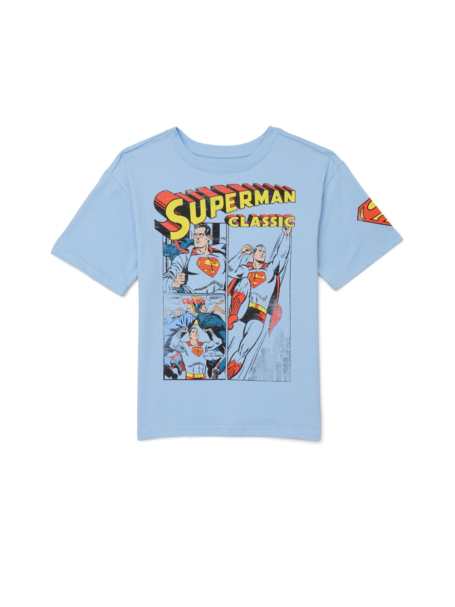 Superman Boys Graphic Retro Print Tee with Short Sleeves, Sizes 4 18