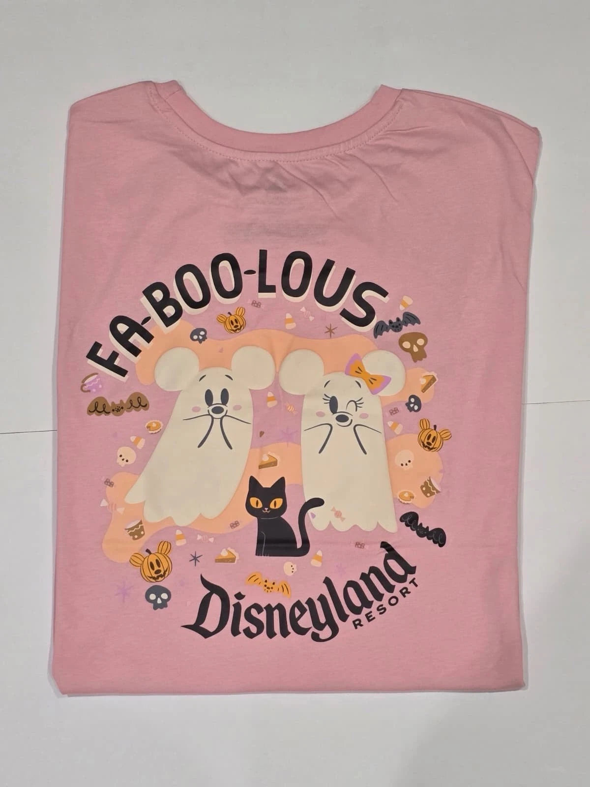 Disney Parks 2025 Halloween Mickey Minnie Mouse Ghost Pink Shirt Size S Small