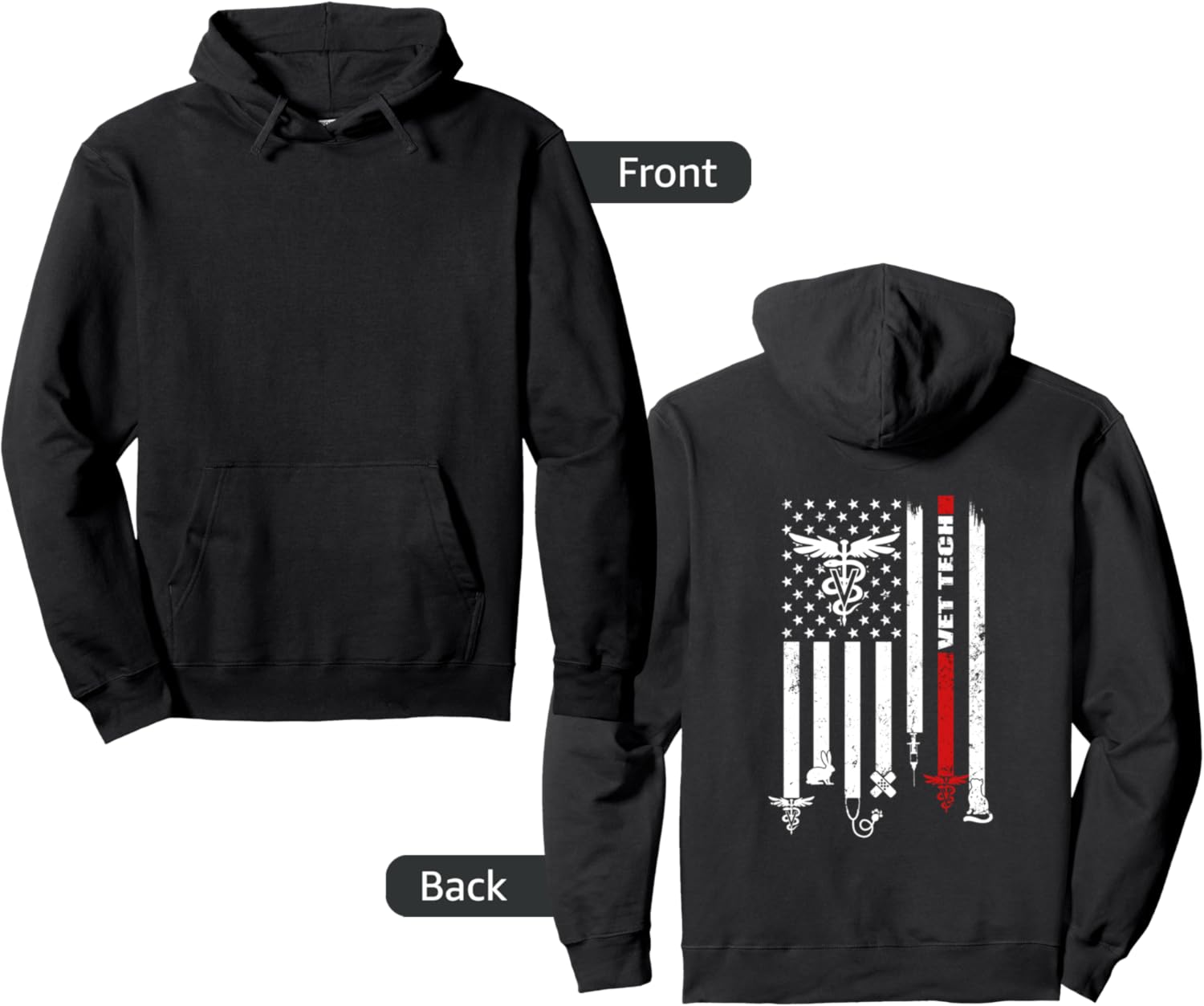 NMT Collections T shirts Vet Tech Hoodie, Unisex Adults, Black, Small, Long Sleeve, Hooded Neck, Vet Tech Funny, Animal Lovers, Veterinary Professionals