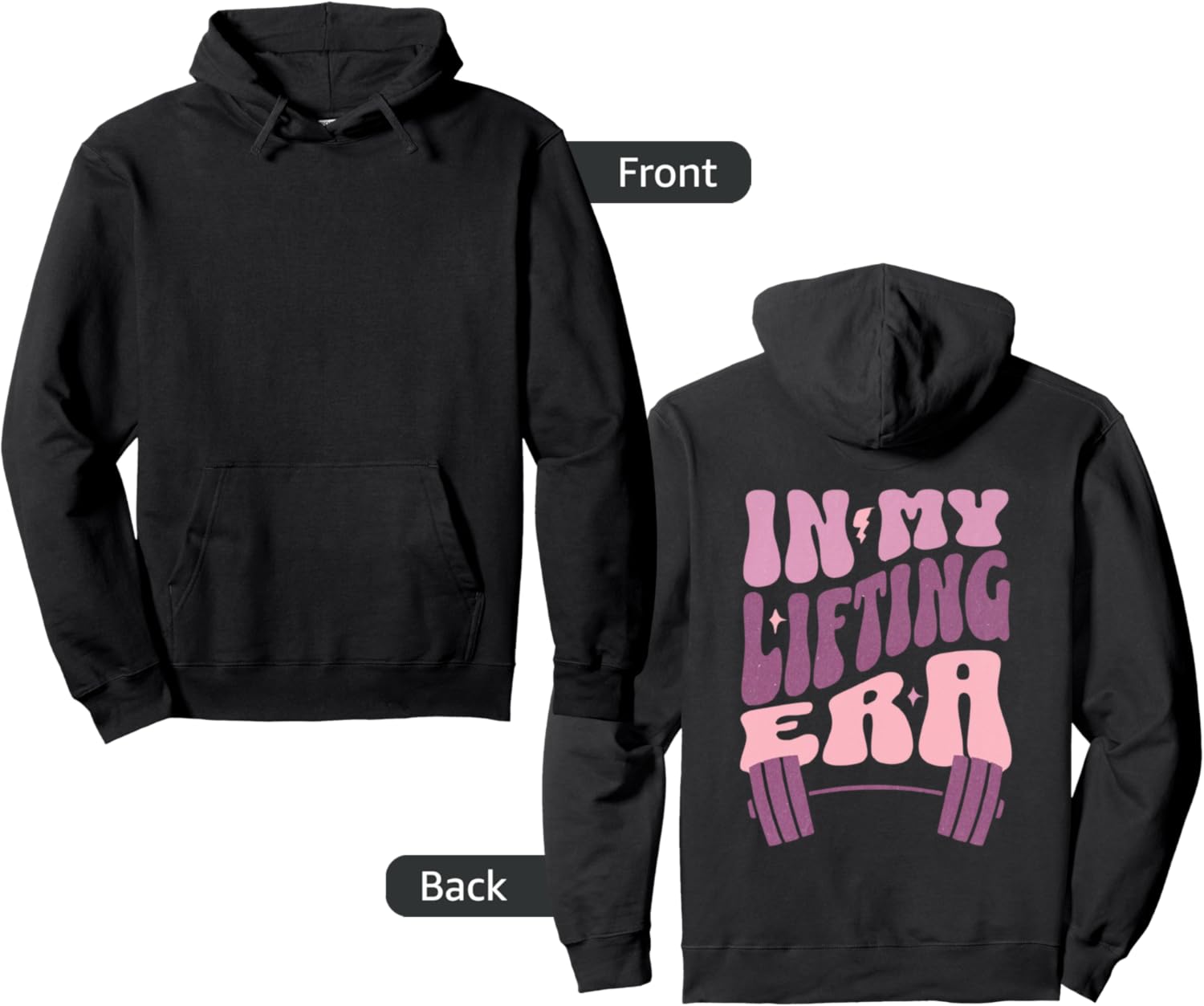 In My Lifting Era   Gym Girl Boss Pump Cover  Design On Back Pullover Hoodie