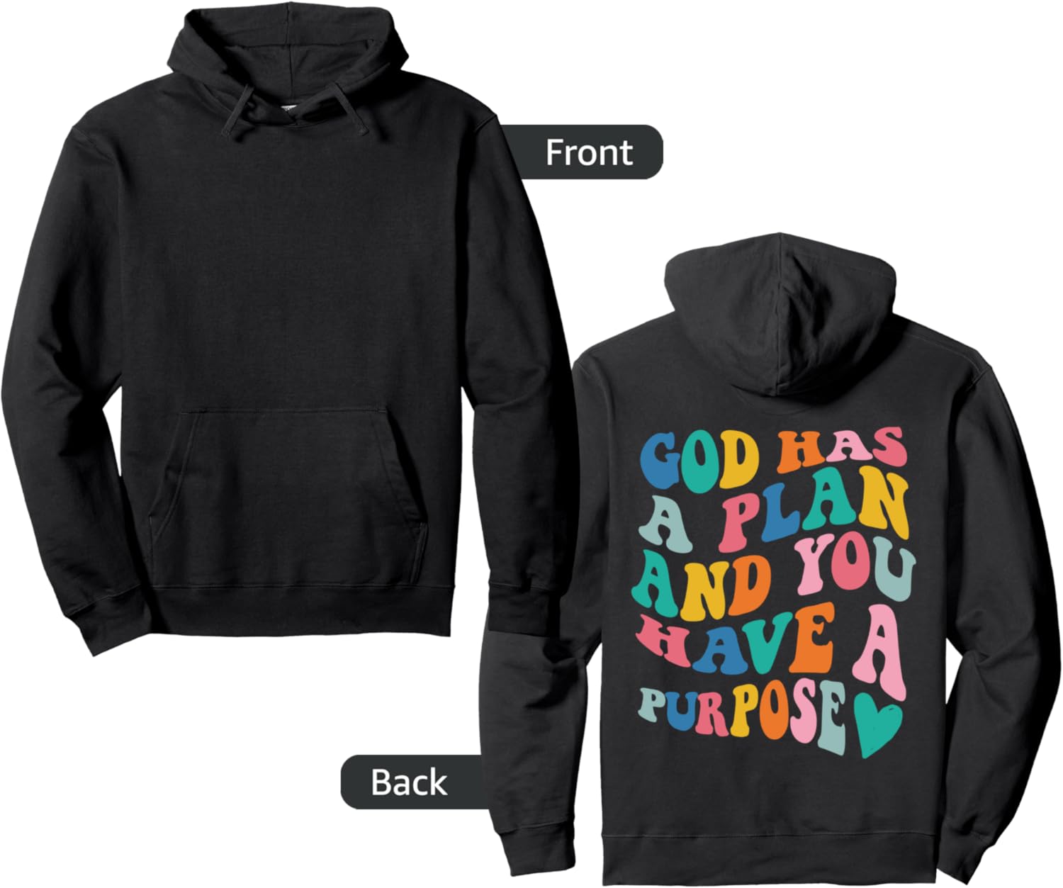 God Has A Plan And You Have A Purpose, Preppy Bible Verse Pullover Hoodie