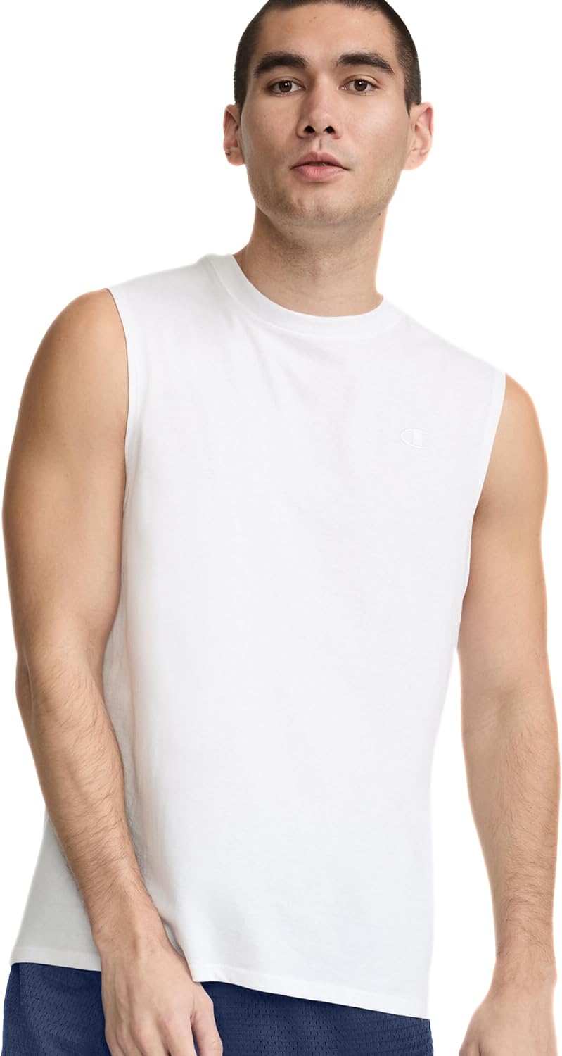 Champion Men's Classic Jersey Muscle Tee, Script Logo