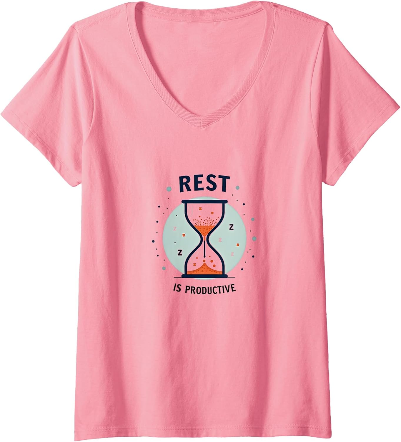 Womens Rest is Productive: Inspiring Hourglass Wellness V Neck