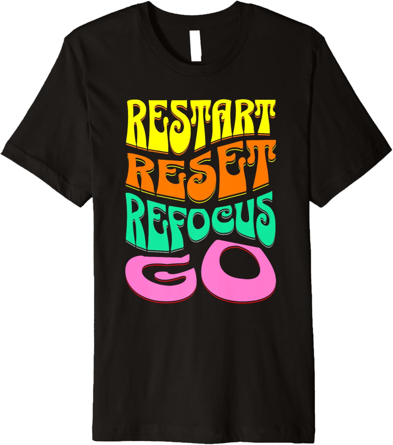 restart reset refocus go motivational power retro 70's quote Premium