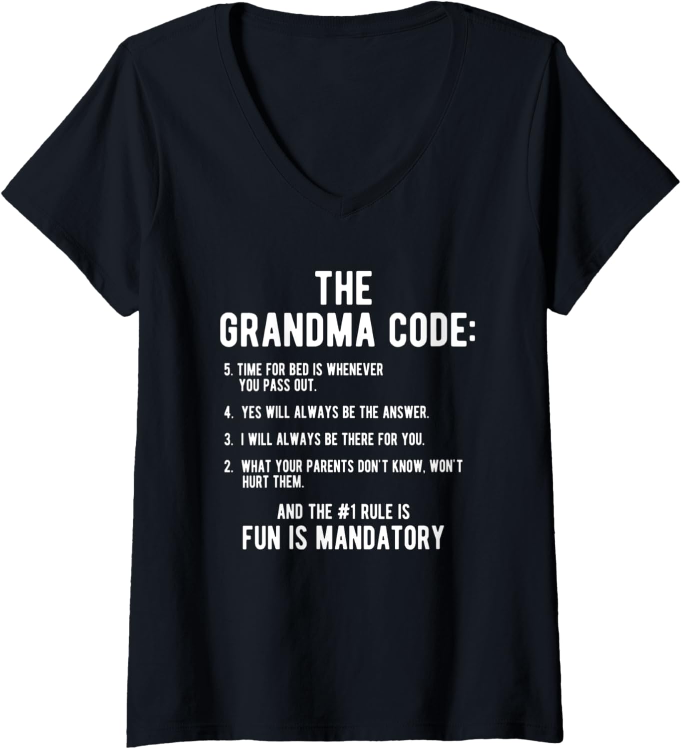 Womens Grandma Gift From Granddaughter Grandson The Grandma Code V Neck