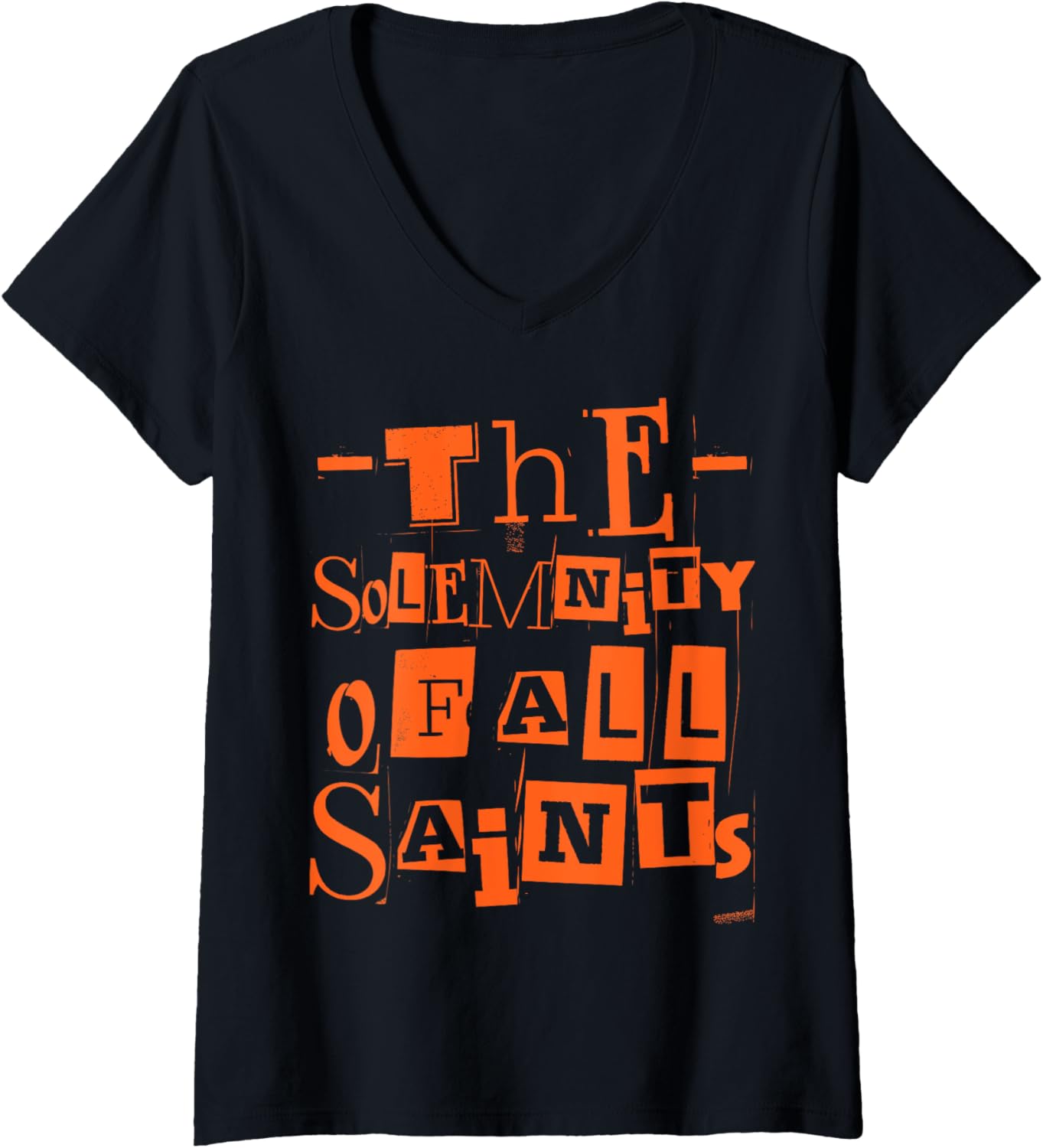 The Solemnity Of All Saints October Fall Distress Men Women V Neck
