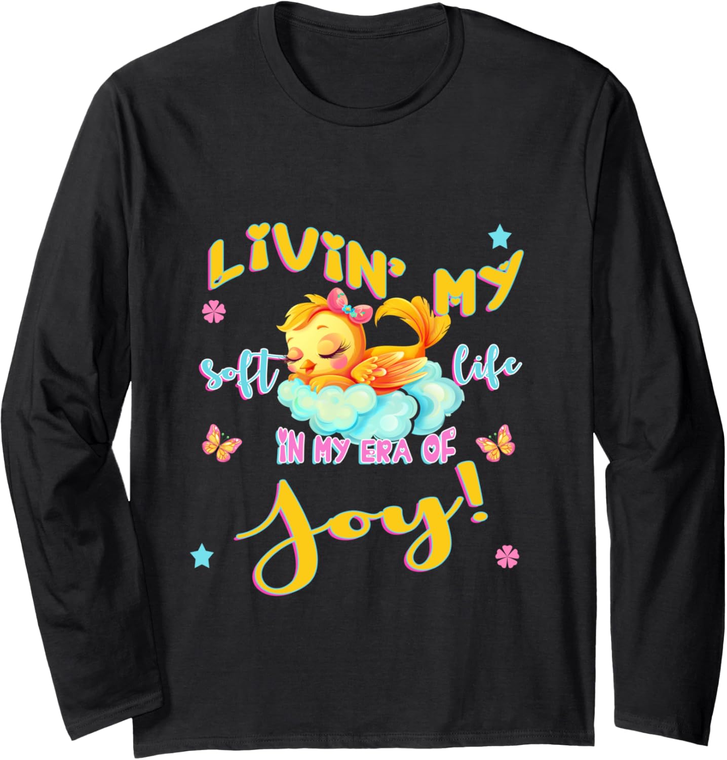 Cute kids boys little girls teens Livin' my soft life bird Long Sleeve