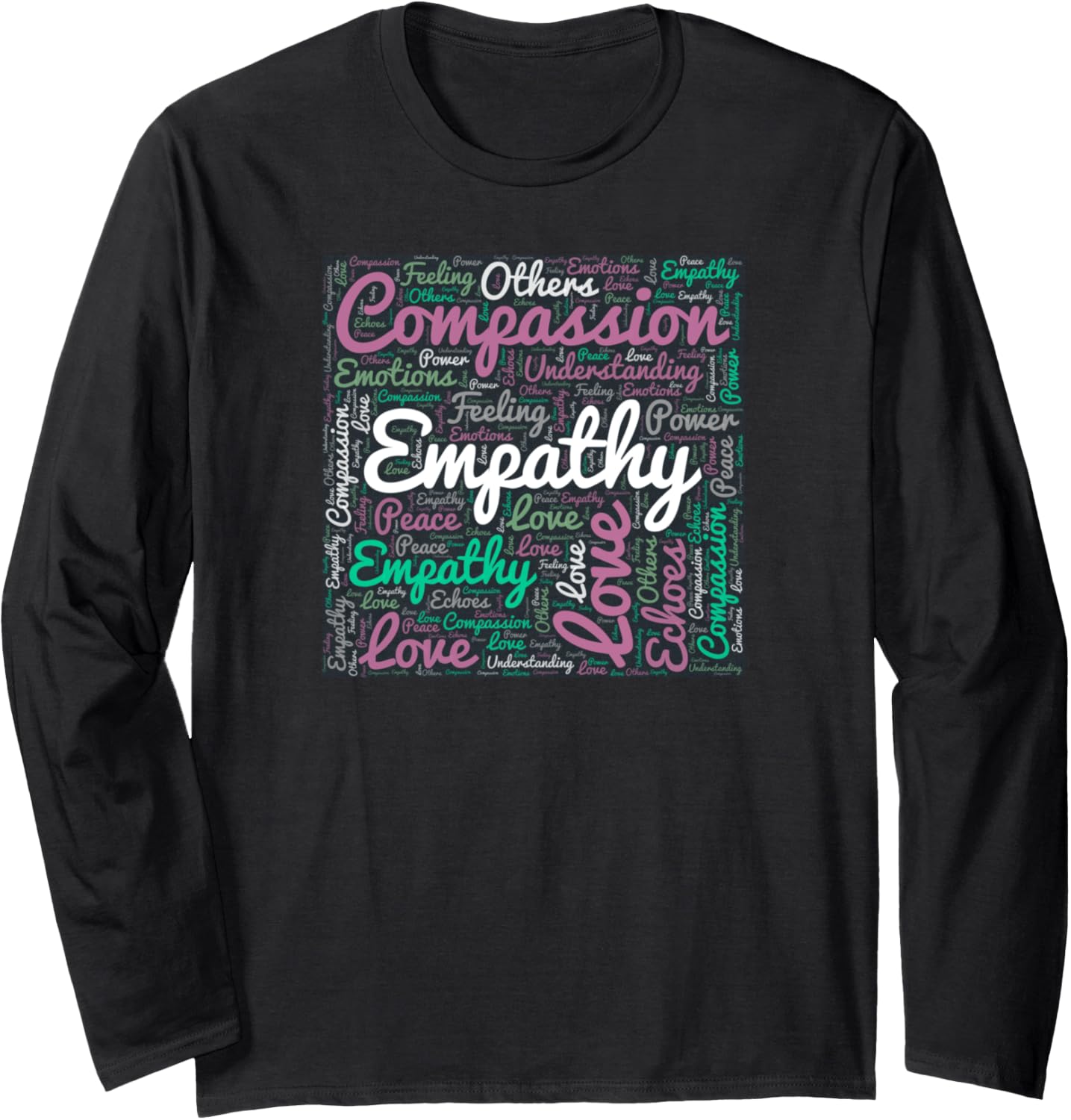 Empathy Word Cloud   Highly Sensitive Person Long Sleeve