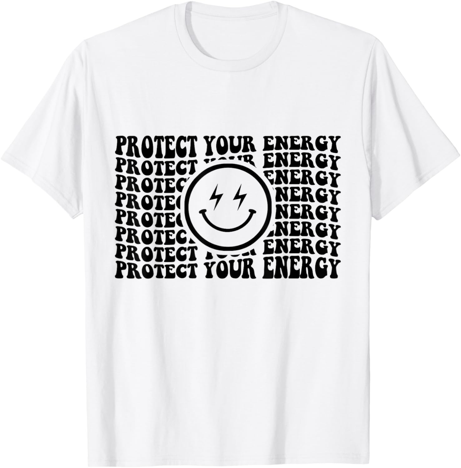 Protect Your Energy Retro Groovy Women Happy Face