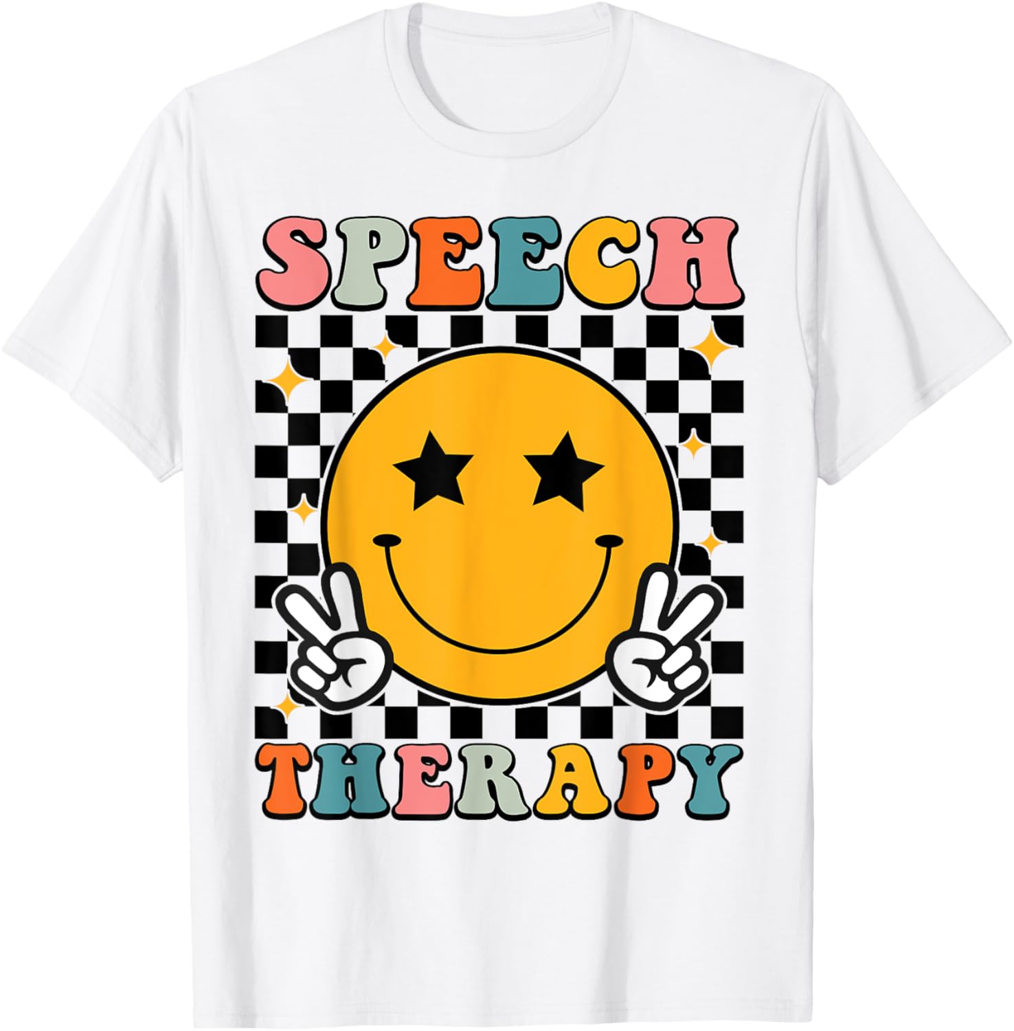 Speech Therapy Retro Smile Face SLP Teacher Speech Therapist