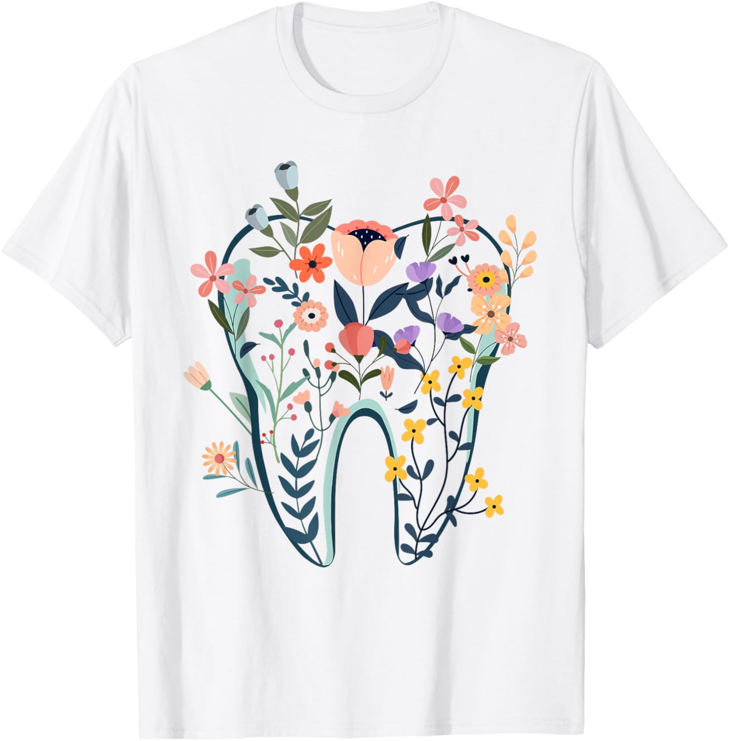 Floral Tooth, Boho Flower Dental Student Dental Assistant