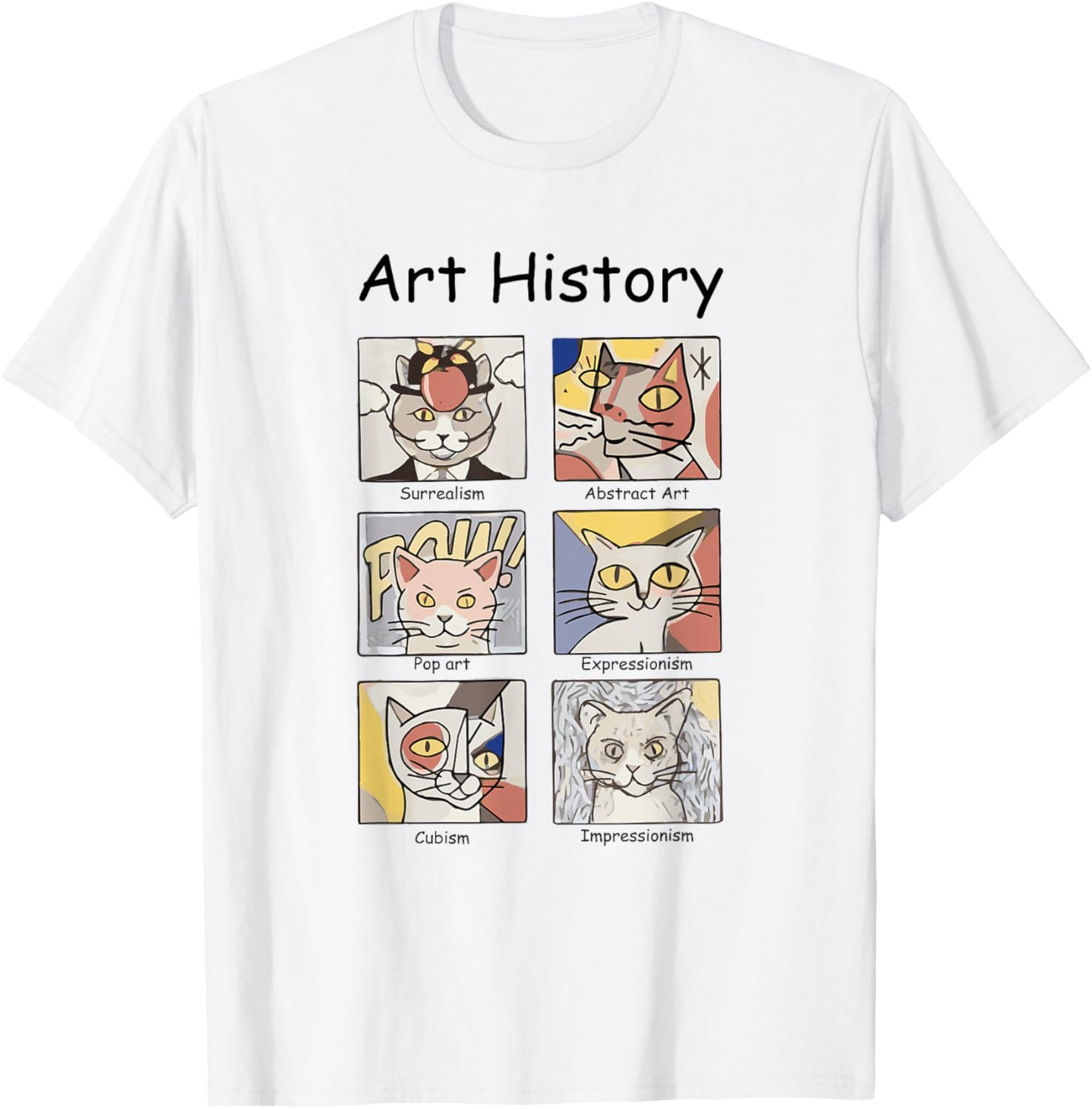 Art History Funny Cat Art Lover Painting Painter Artist T Shirt for Men Women