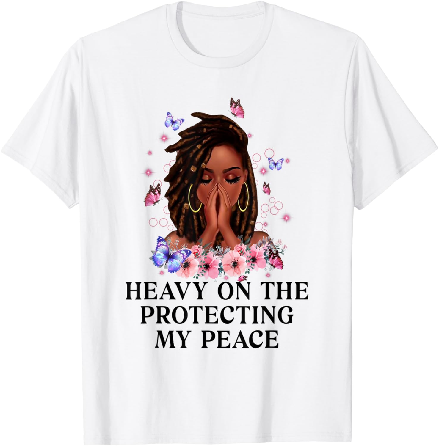 Heavy On The Protecting My Peace Afro Black Woman Self Care