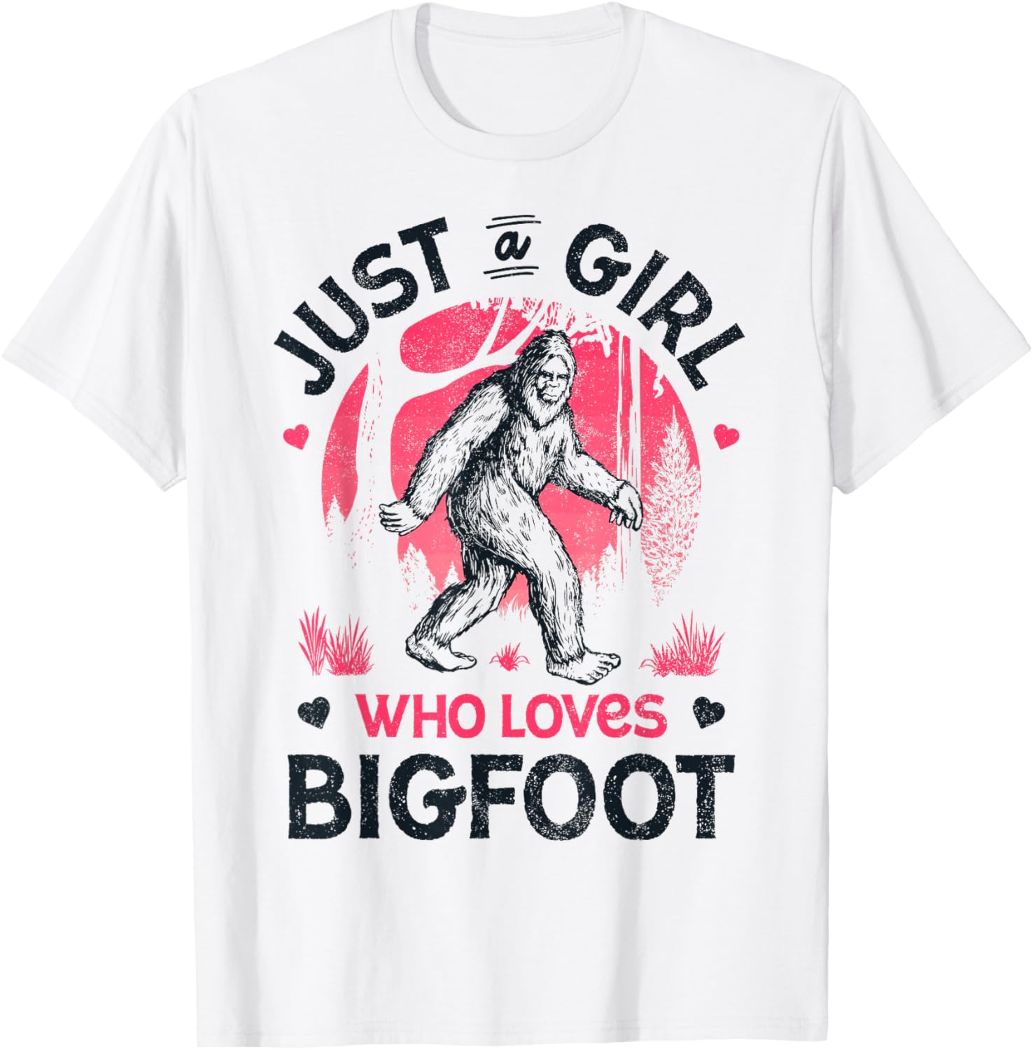 Bigfoot Just A Girl Who Loves Sasquatch Funny Retro Vintage