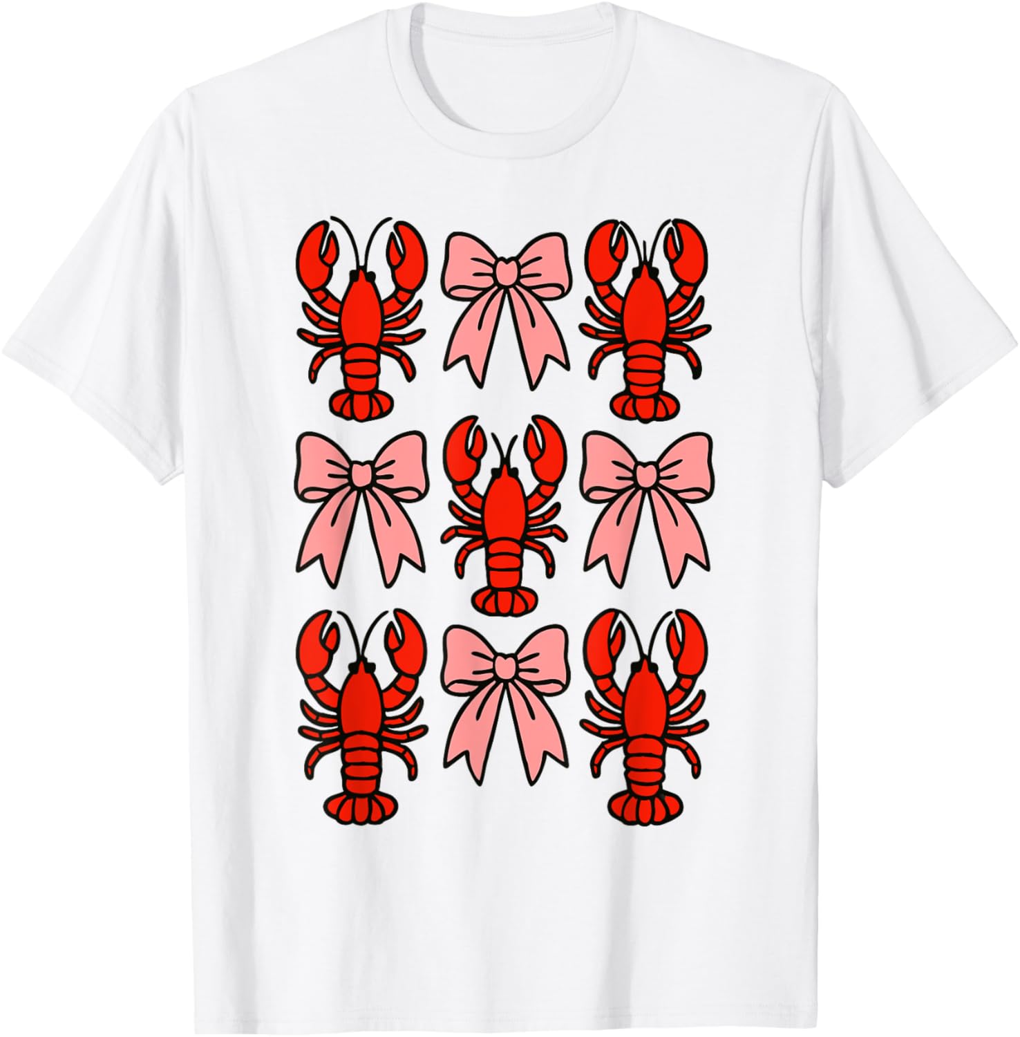 Coquette Lobster Pink Bow Clean Girl Retro Aesthetic