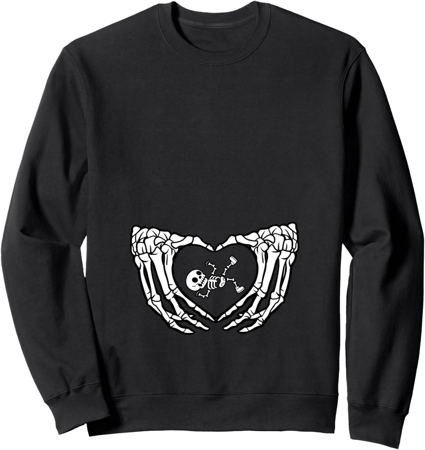 Halloween Pregnancy Announcement Skeleton Hands Heart Funny Sweatshirt