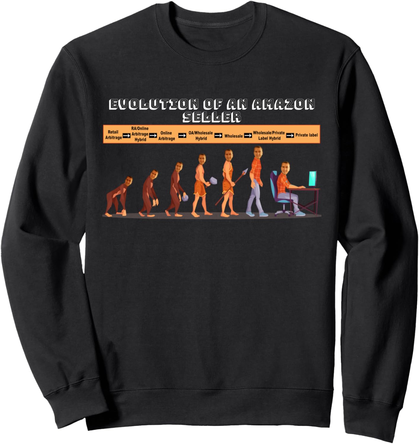 Evolution Of An Amazon Seller Black Sweatshirt