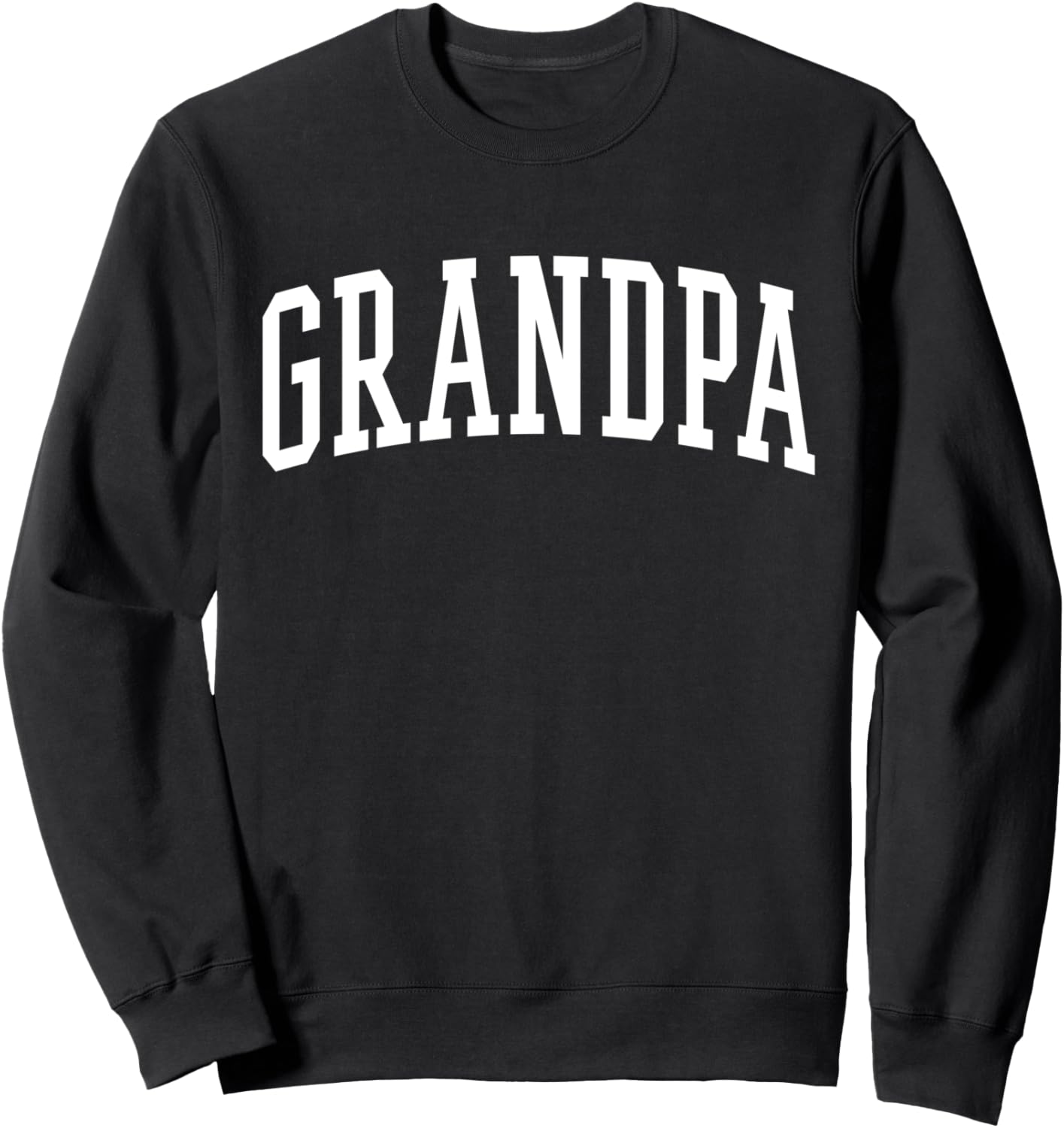 Classic Varsity Grandpa Sweatshirt   Men's Black Small Classic Fit Crew Neck Long Sleeve Sweatshirt with Kangaroo Pocket   Solid Black   80% Cotton, 20% Polyester   Perfect for Birthday &