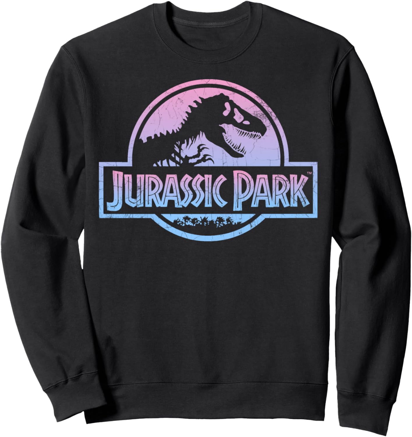 Jurassic Park Distressed Vibrant Gradient Classic Logo Sweatshirt