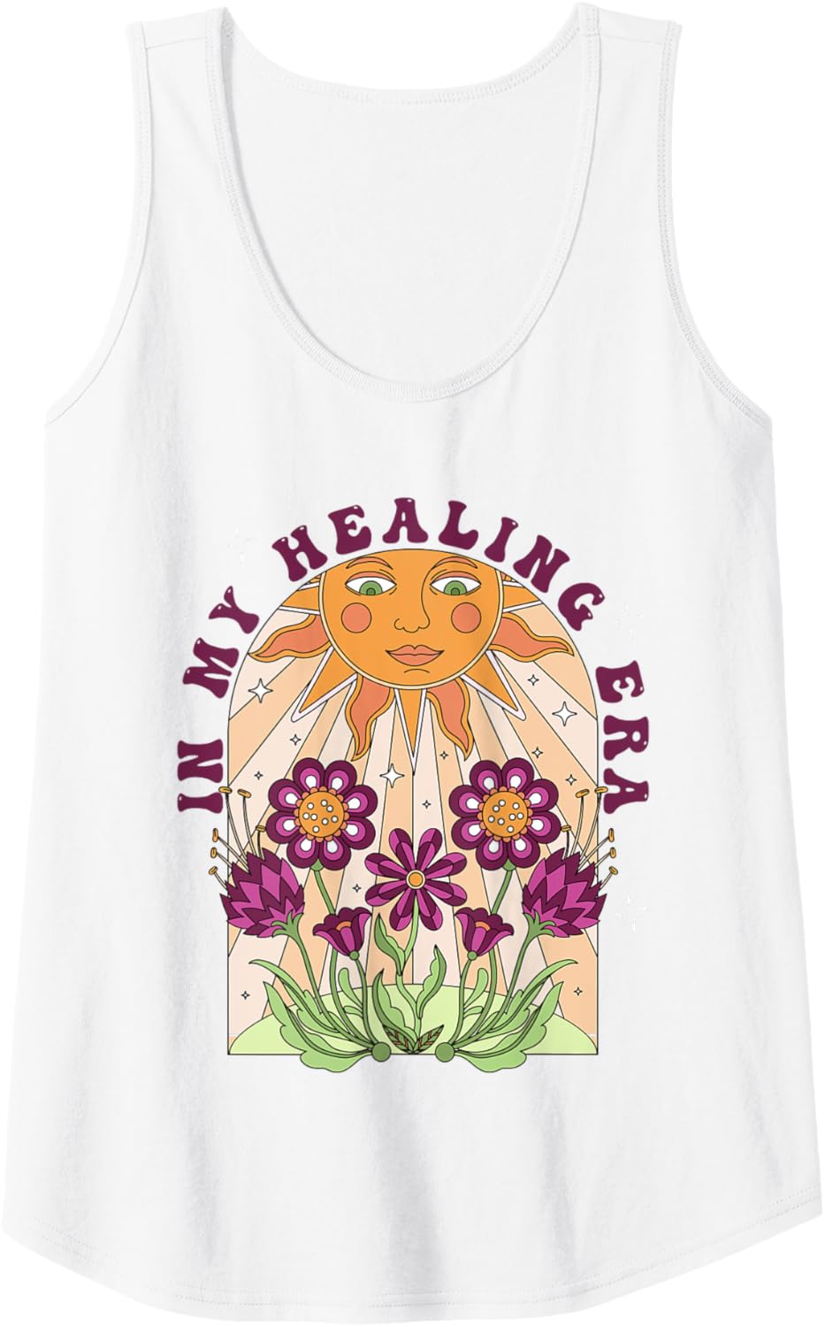 Womens In My Healing Era Boho Depression Anxiety Tank Top