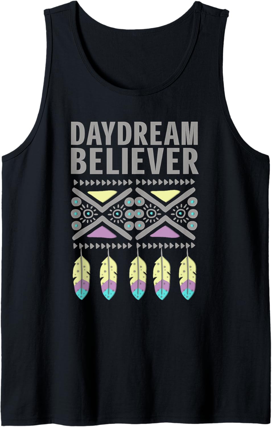 Trendy Daydream Believer Feathers Tank Top