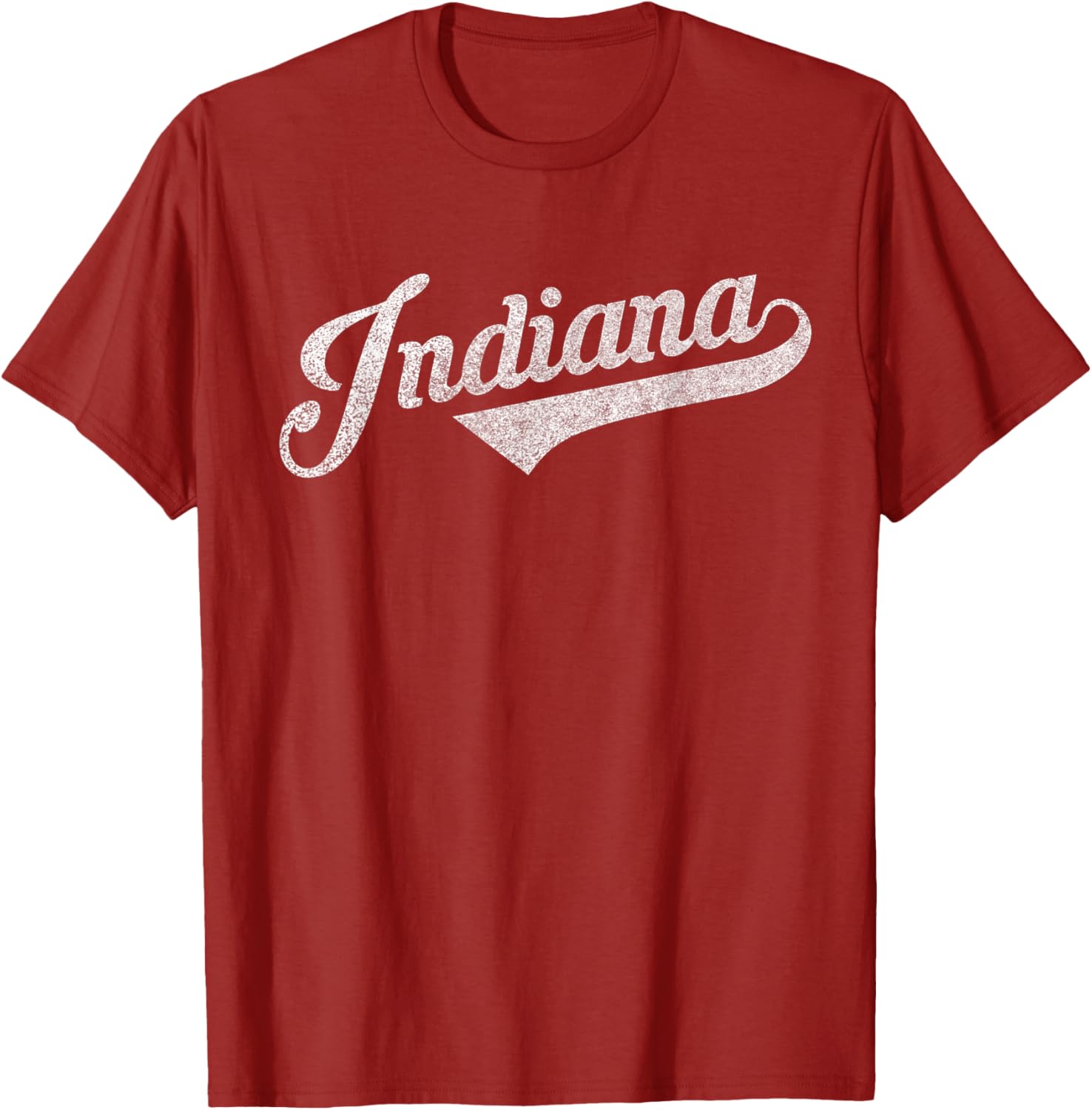 Retrocity Indiana Vintage City T Shirt   Men's Unisex Adults & Kids   Red   Short Sleeve   Crew Neck   Vintage Style   Embroidery   Lightweight   Classic Fit   Non Stretchable   Imported