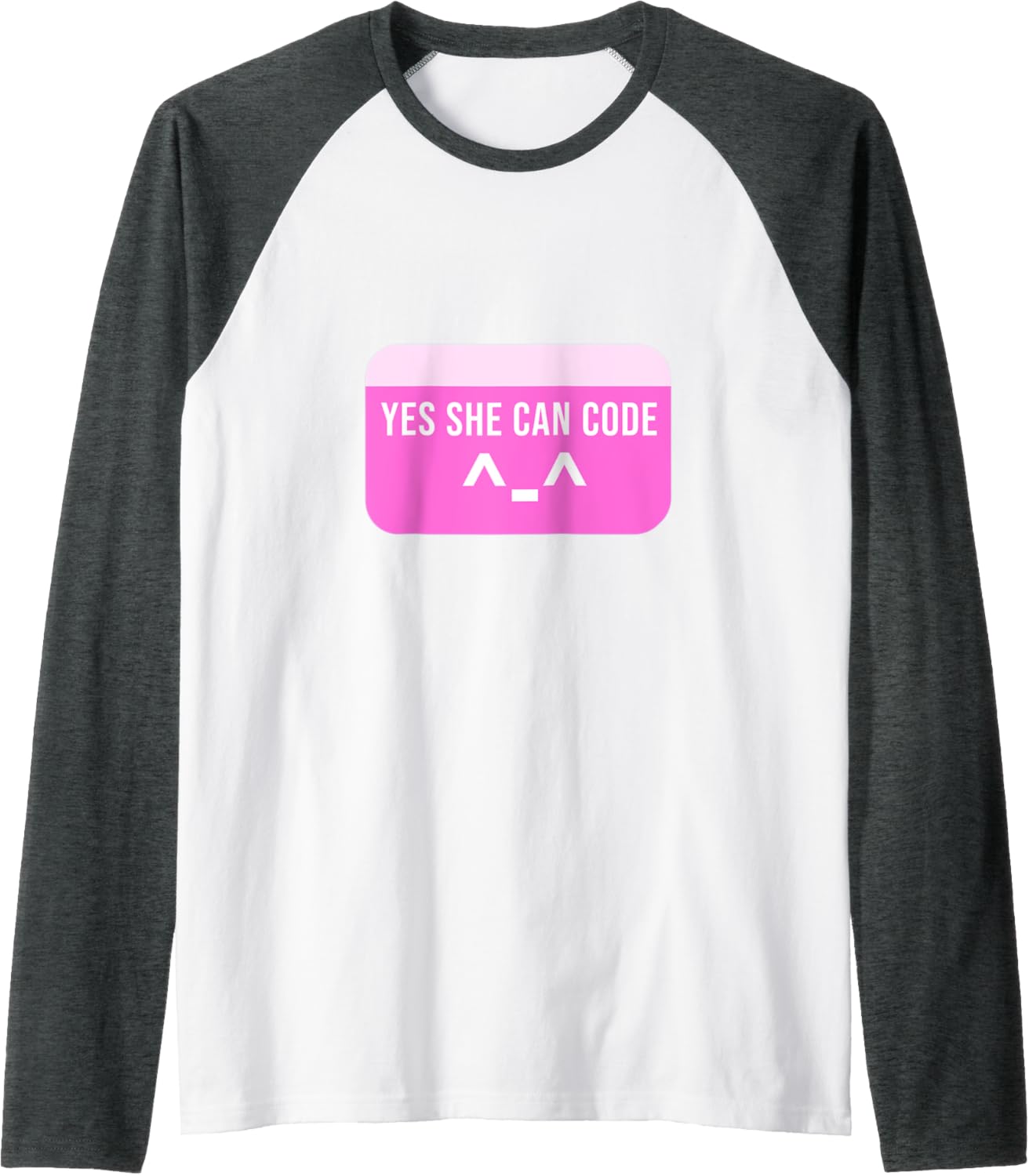 She can code Software Developer Raglan Baseball Tee
