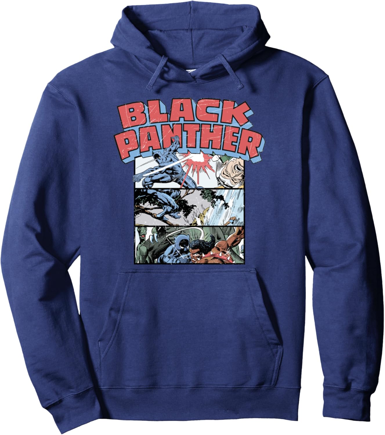 Marvel Black Panther Retro Comic Panel Art Graphic Hoodie Pullover Hoodie