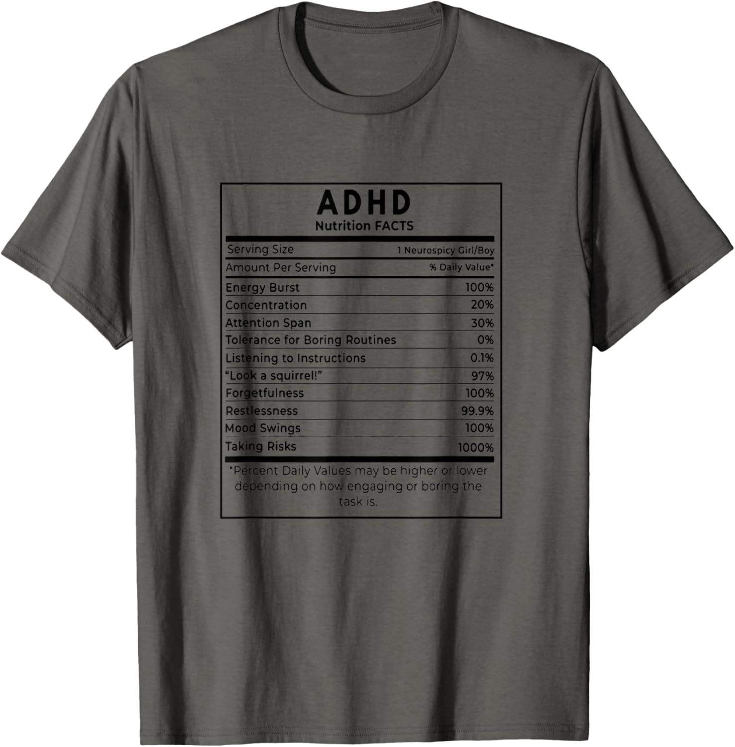 ADHD Funny Nutrition Facts