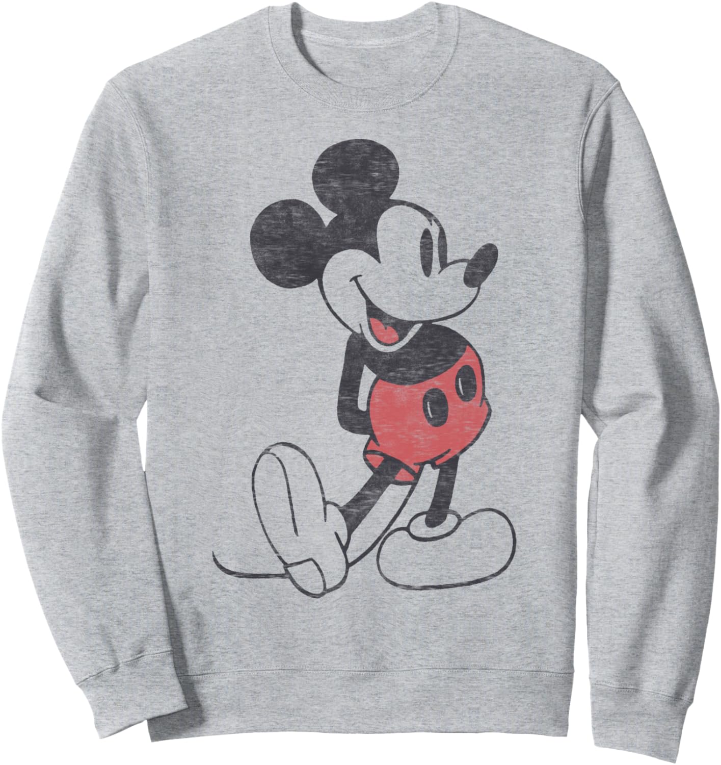 Disney Mickey & Friends Mickey Mouse Vintage Portrait Sweatshirt, Grey, Small