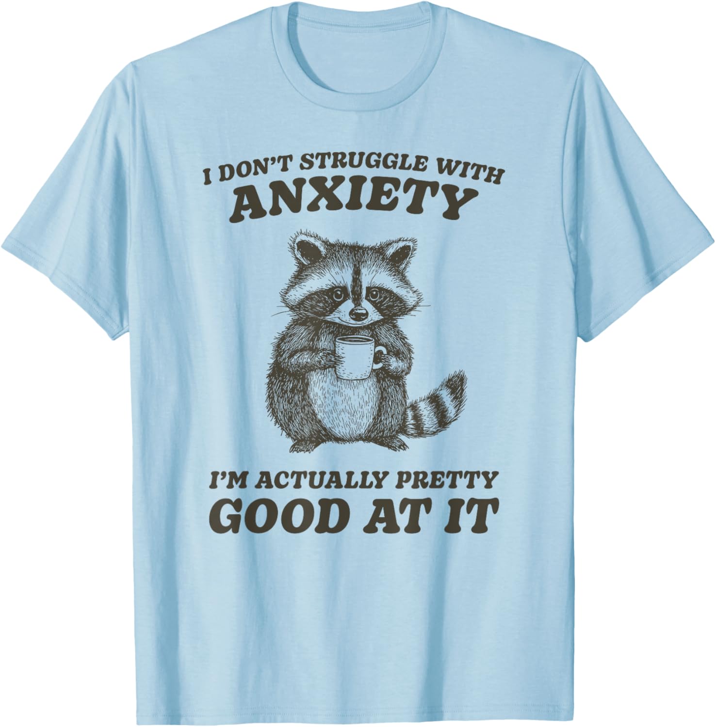 Presto Funny Anxiety T Shirt   Unisex Adults, Blue, Small, Short Sleeve,