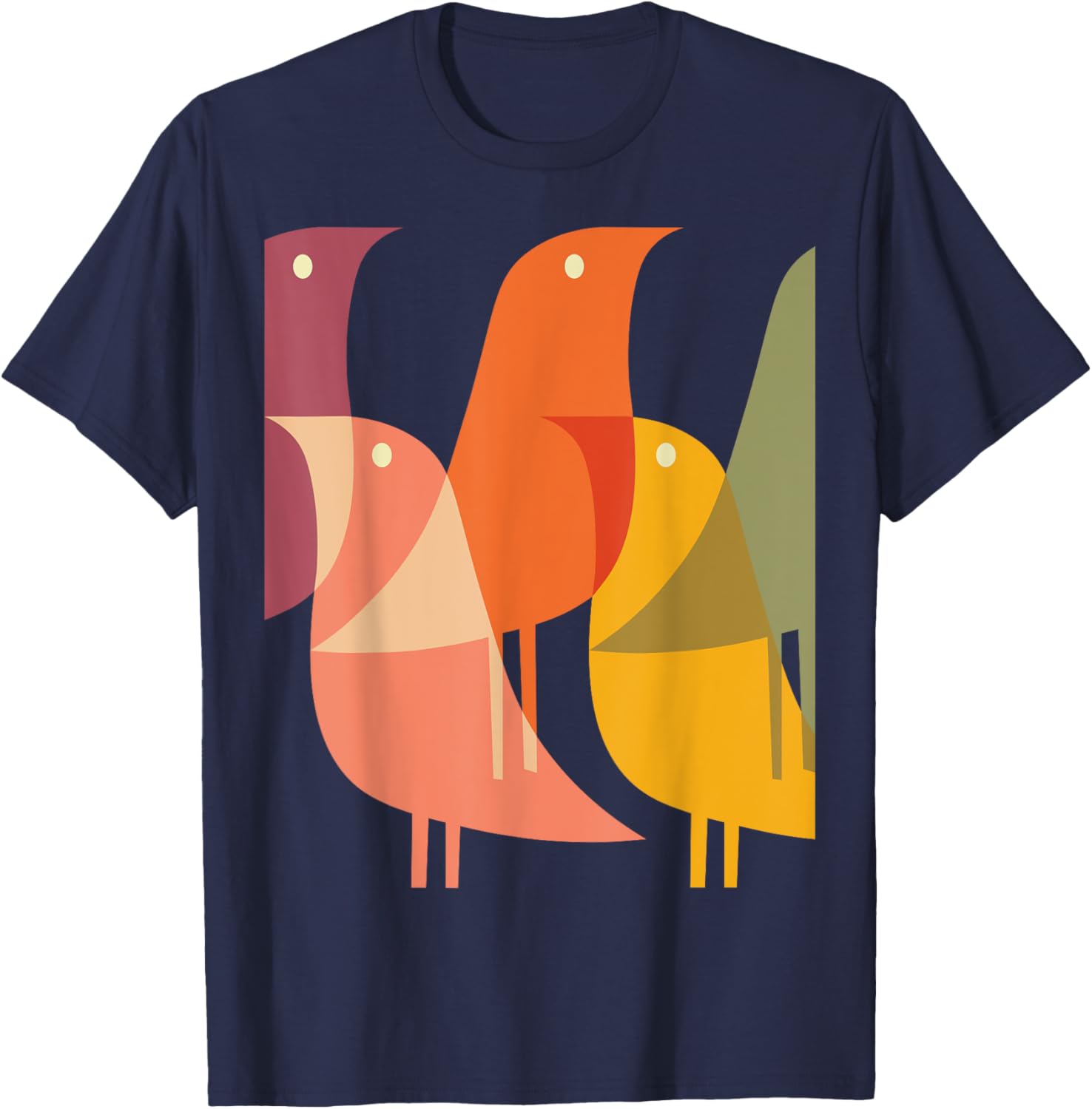 Bird Print Art Deco 60s Style Minimal Hippy Retro Cool