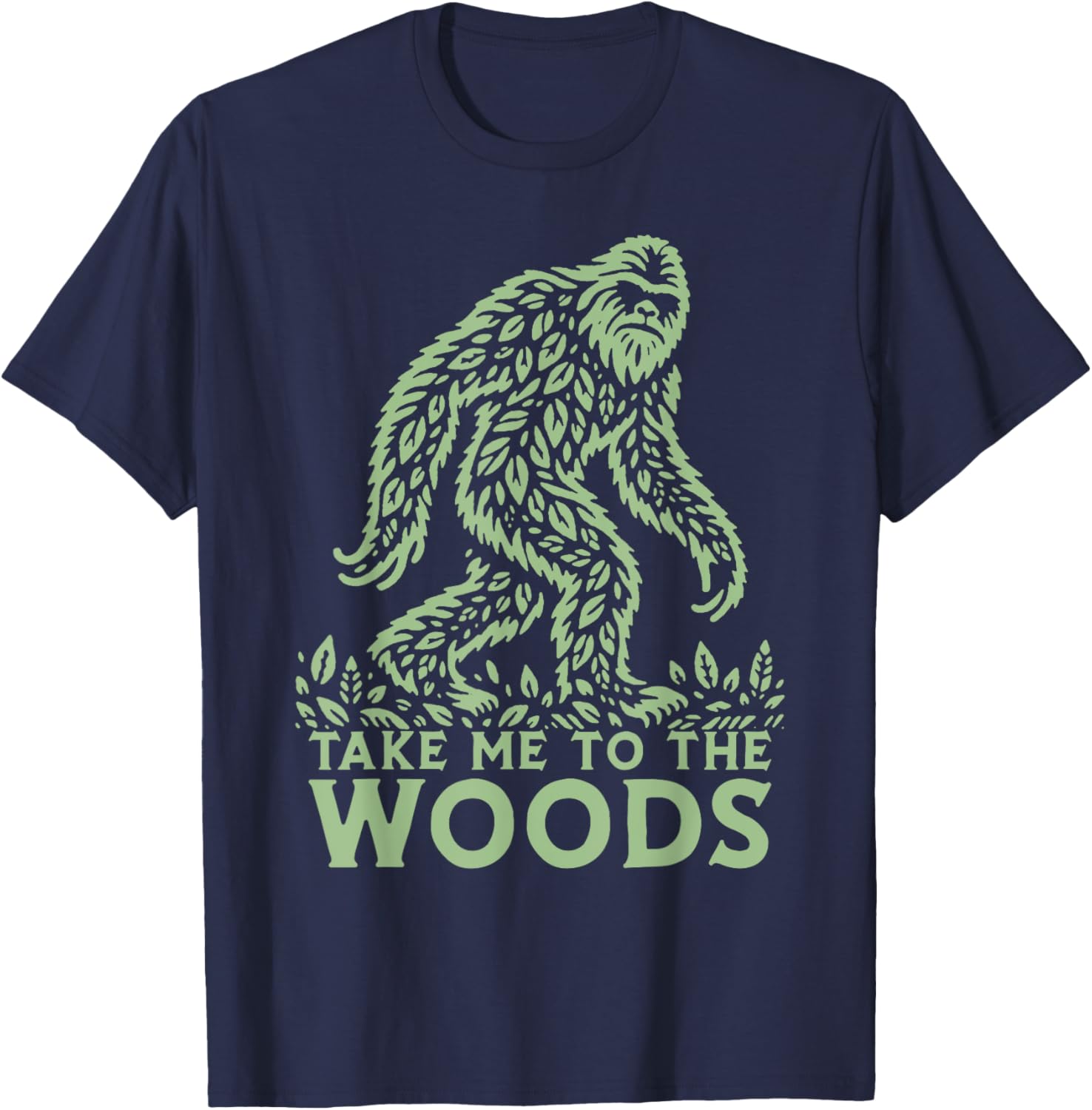 Take Me To The Wood Abstract Leaf Sasquatch Bigfoot Art