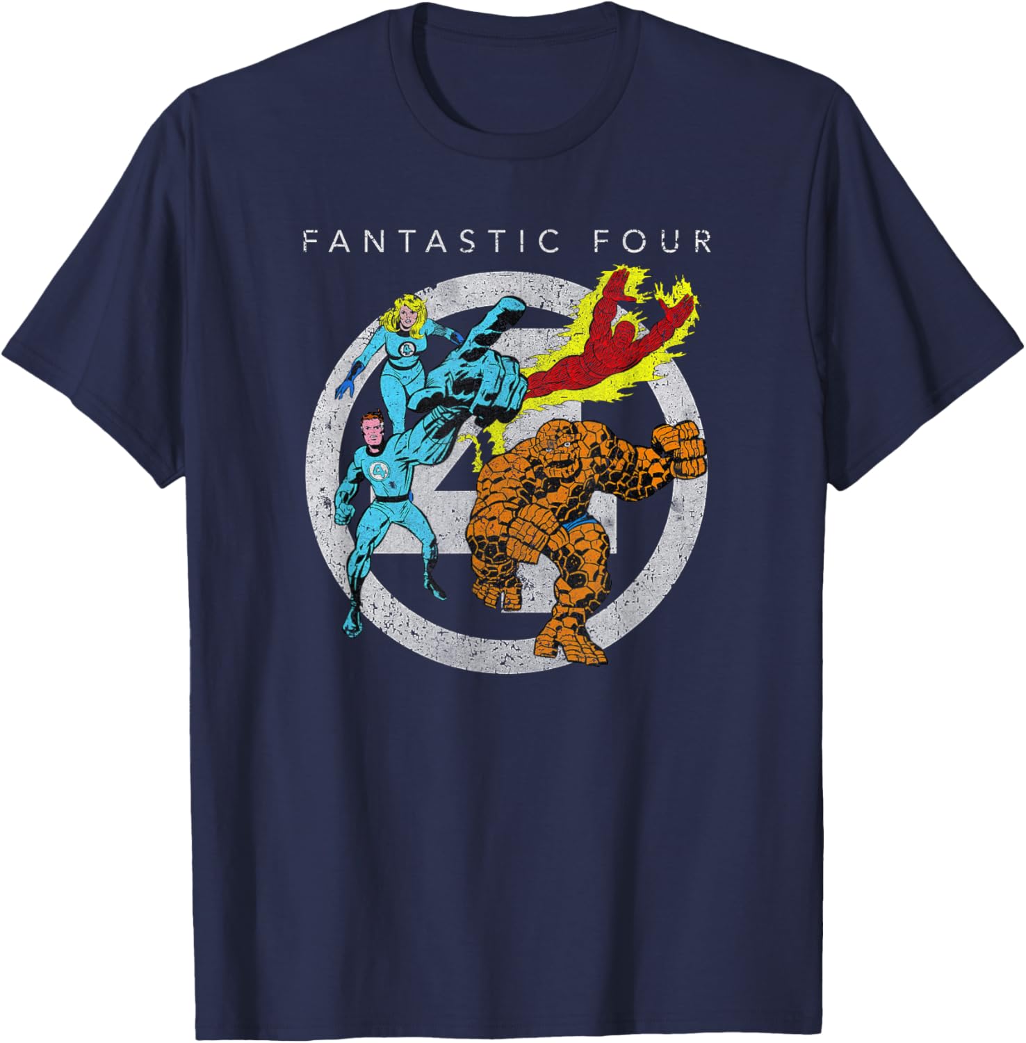 Marvel Fantastic Four Team up Distressed Classic Logo