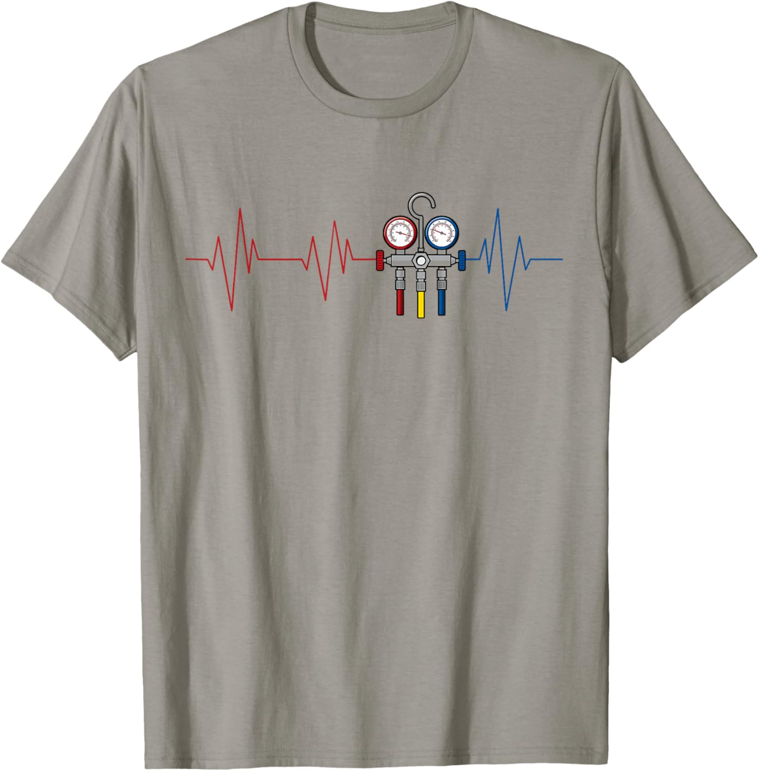 HVAC Technician EKG Heartbeat Vintage Funny HVAC Tech