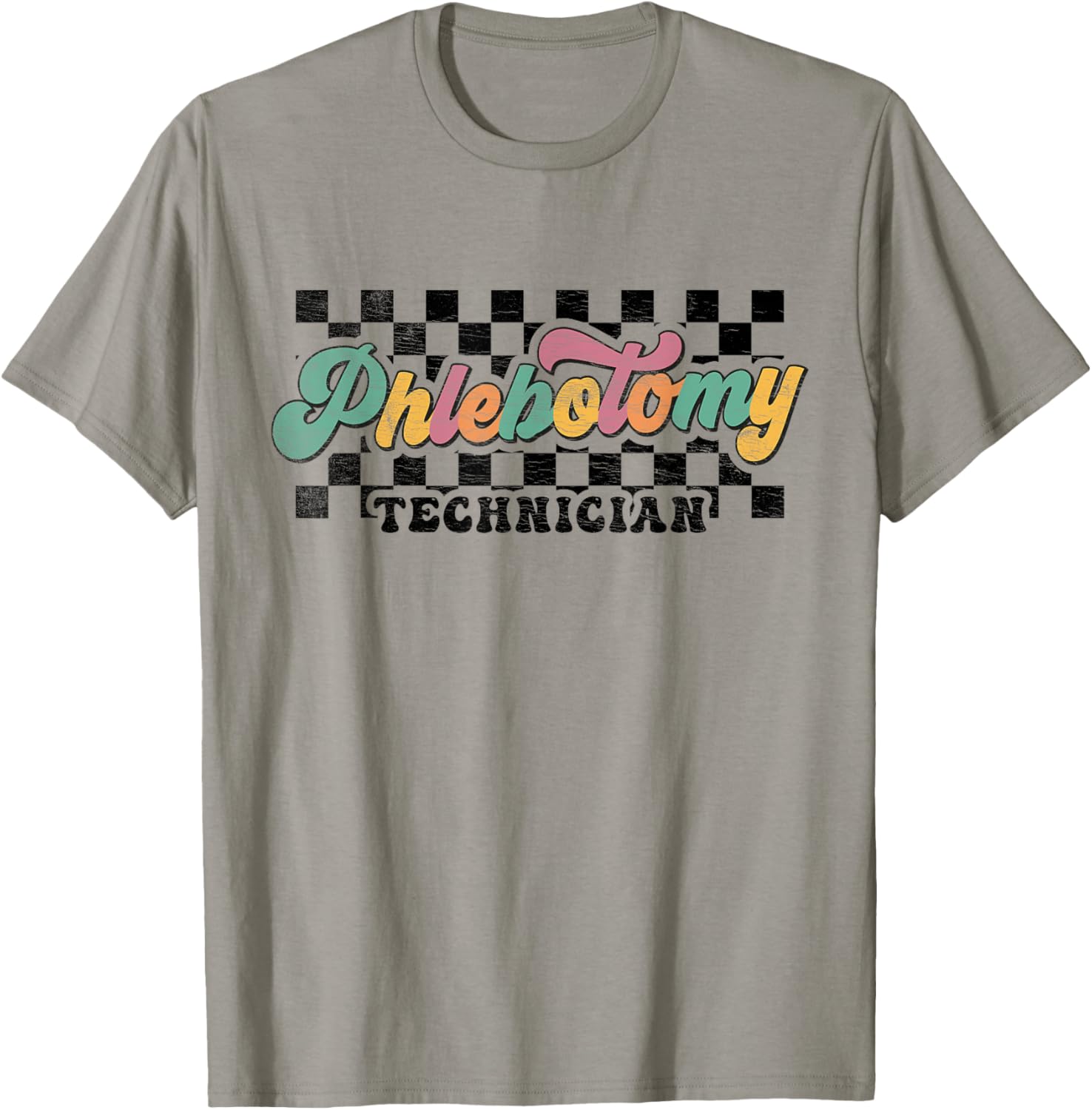 Retro Checkered Phlebotomy Technician Phlebotomist Squad