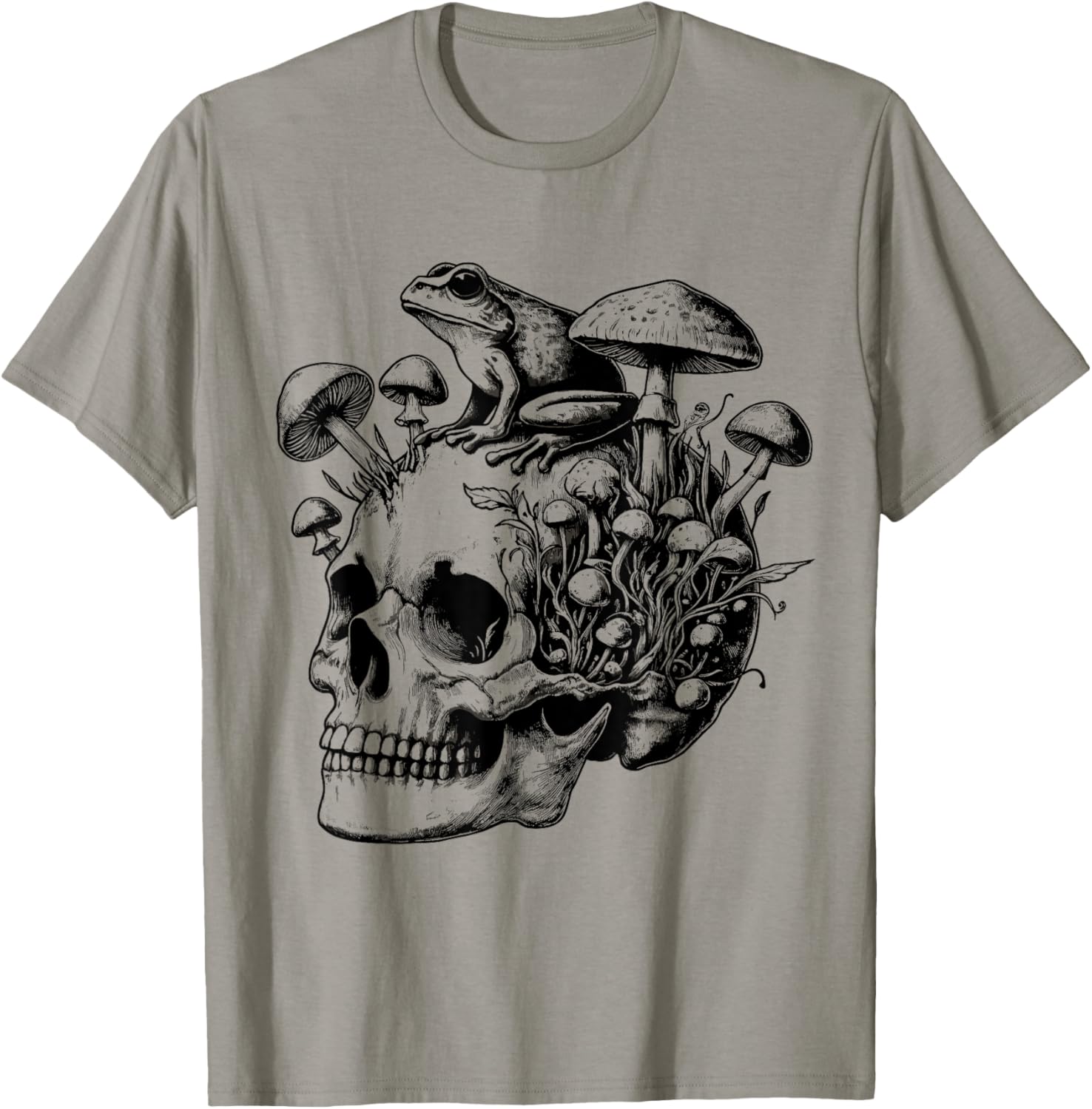 Cottagecore frog Skull Mushroom